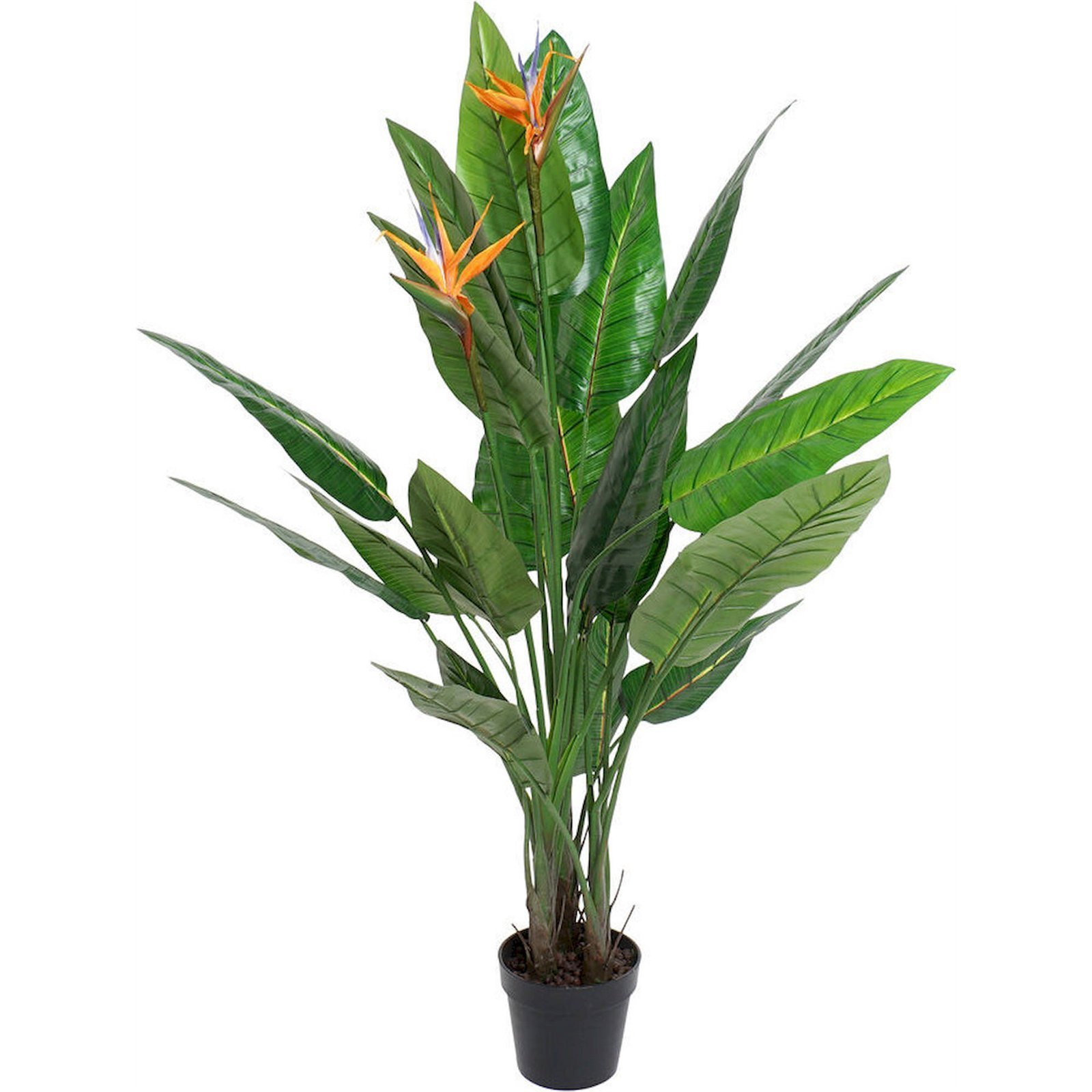 Plante Strelitzia Artificielle Pvc Feuillage Exotique Réaliste - Vert Feuillage Et Fleurs Exotique