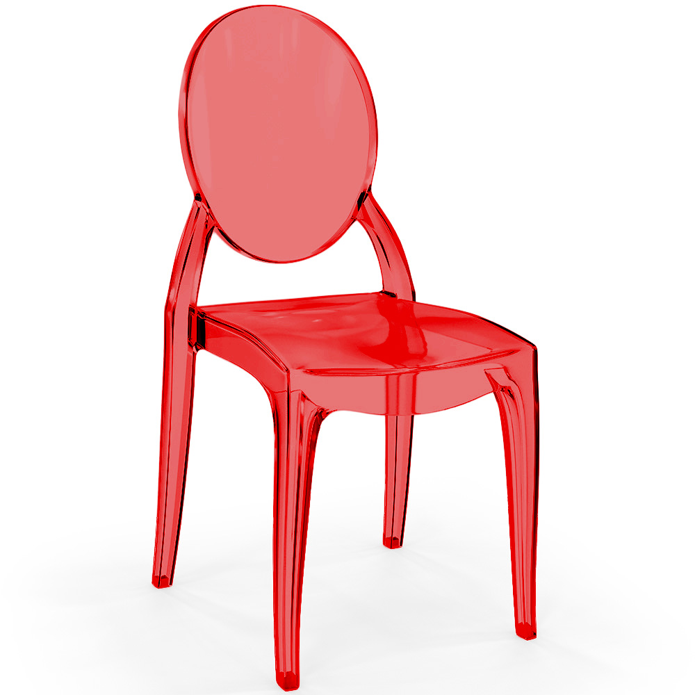 Chaise De Salle À Manger Transparente - Pauline Rouge Transparent