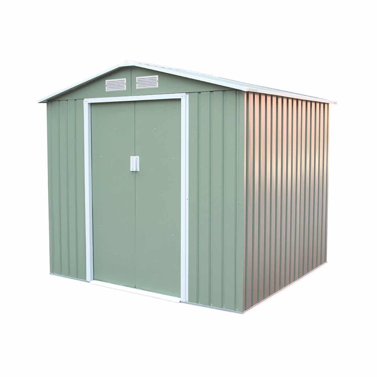 Abri De Jardin En Métal Gardiun Sunderland 4,07 M² Extérieur 213x191x195 Cm Acier Galvanisé Vert Clair