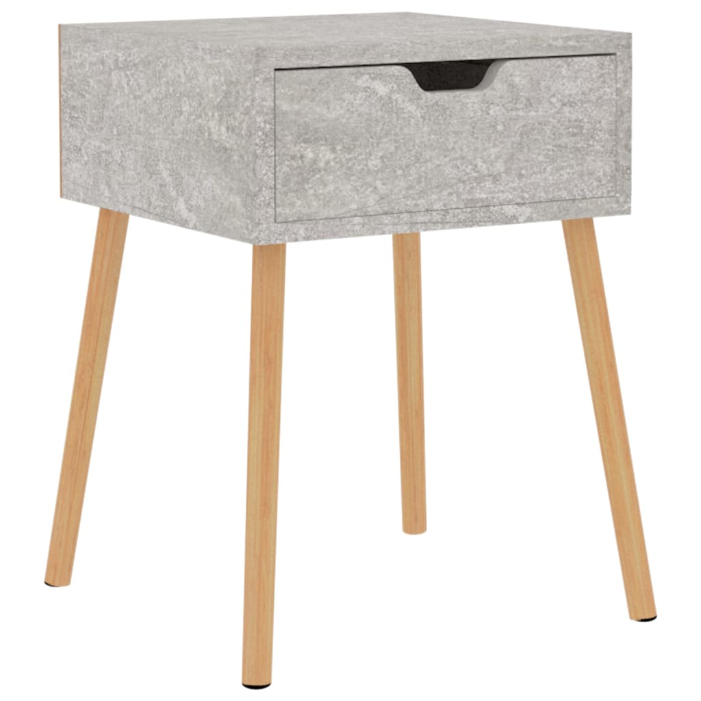 Table De Chevet Avec Tiroir 40 X 40 X 56 Cm Bois D'ingénierie Gris Dec034028