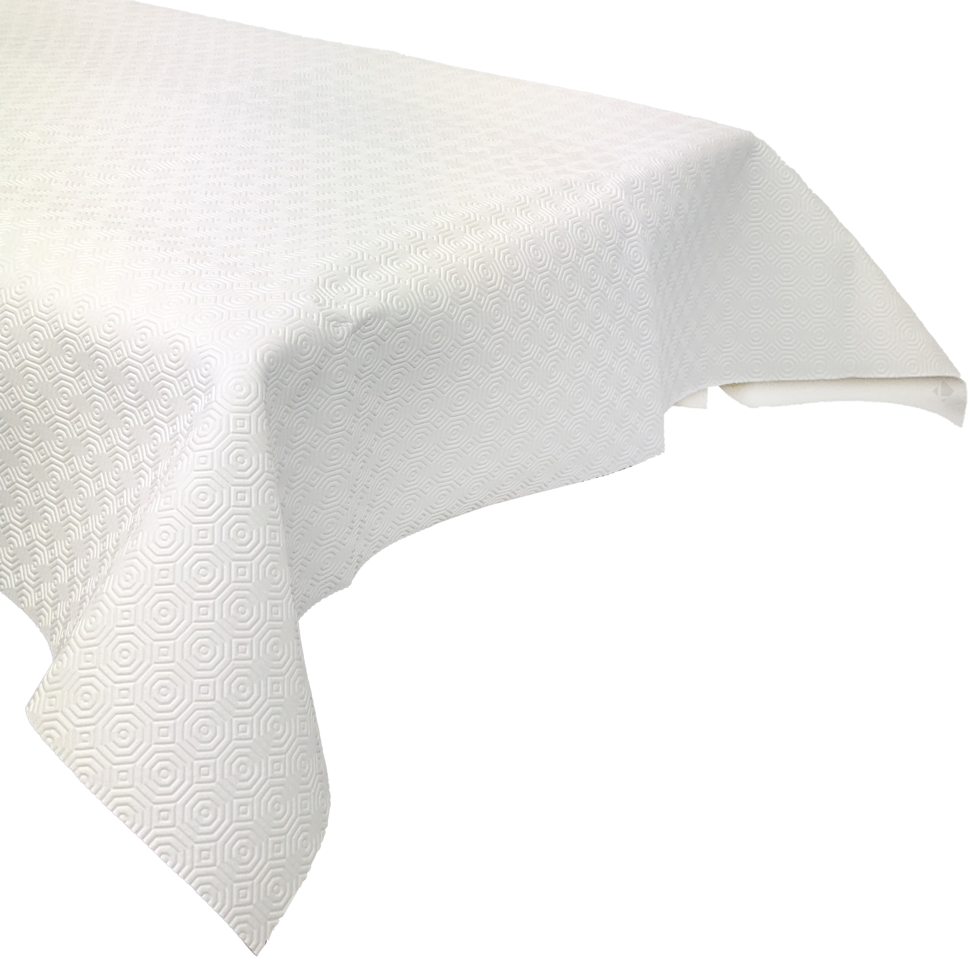 Protège Table Rectangulaire 110x180 Cm Cook En Polyester Et Pvc Blanc