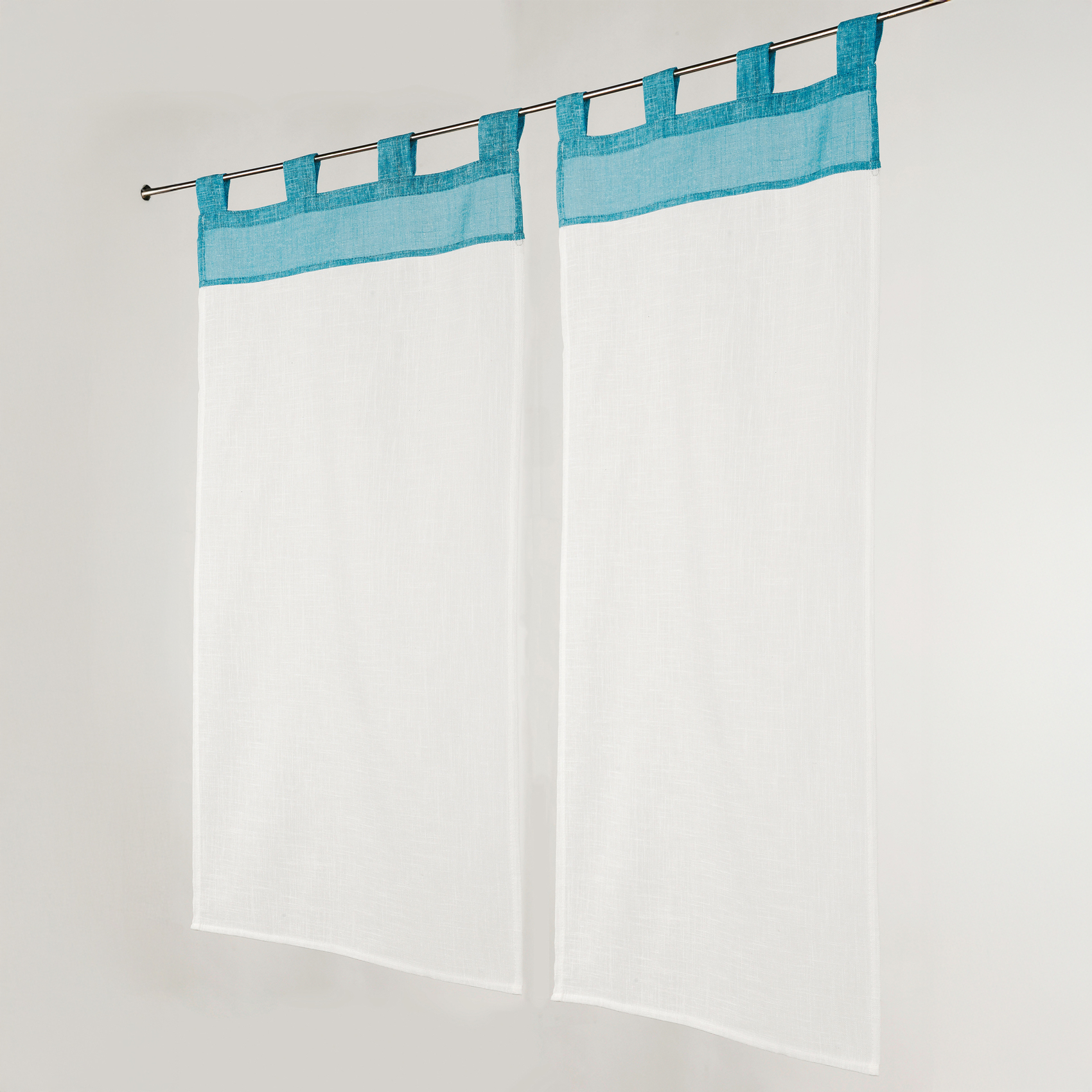 Paire De Petits Voilages Voile Aspect Lin