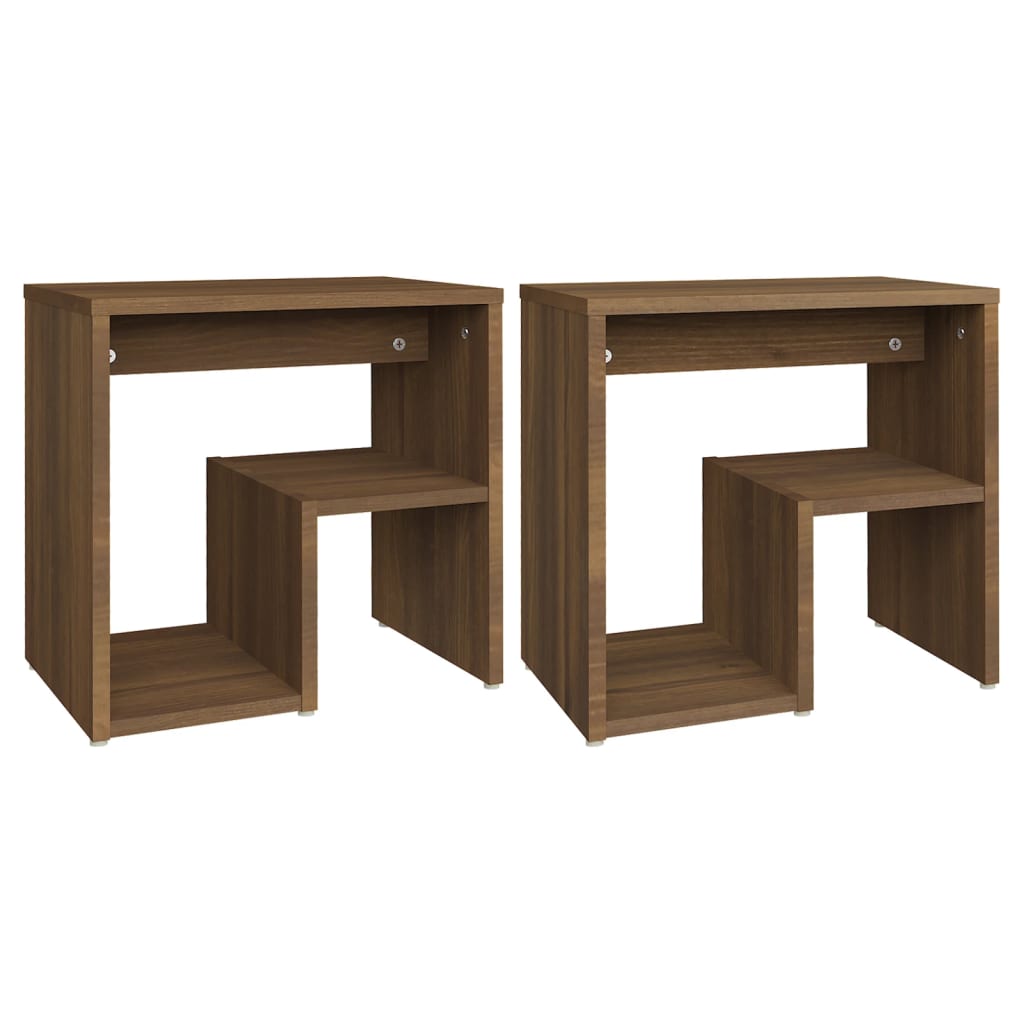Lot De 2 Tables De Chevet Avec Étagères 40 X 30 X 40 Cm Dec035160