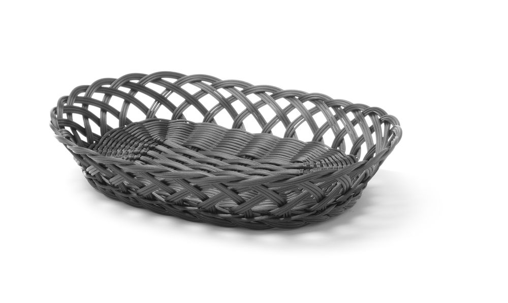 Corbeilles Tressées Ovale Noir 320x230x(h)55 Mm - Hendi