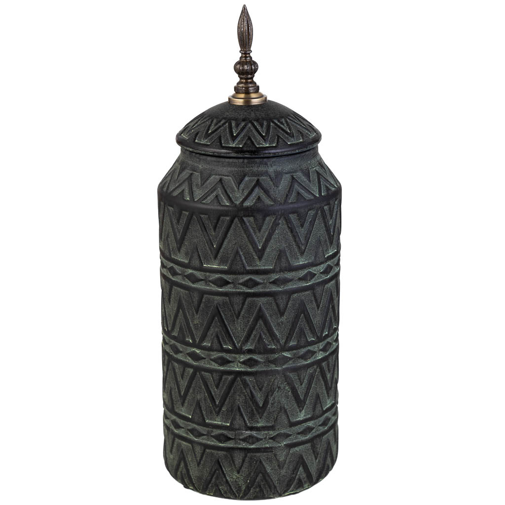 Vase En Céramique Noire, D15,5x41,5h Cm