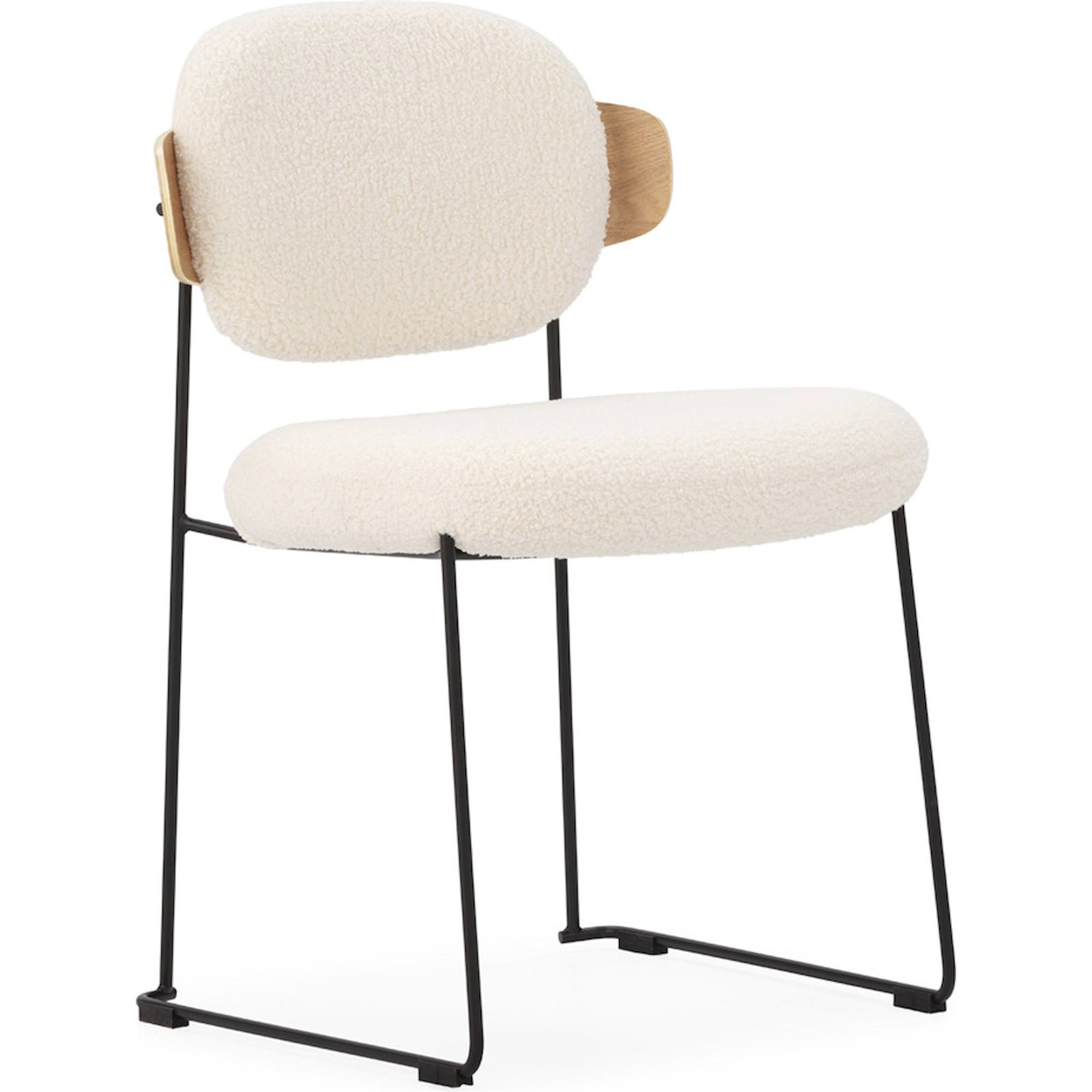 Chaise Bouclette Et Chêne Naturel - Naturel Noir Blanc