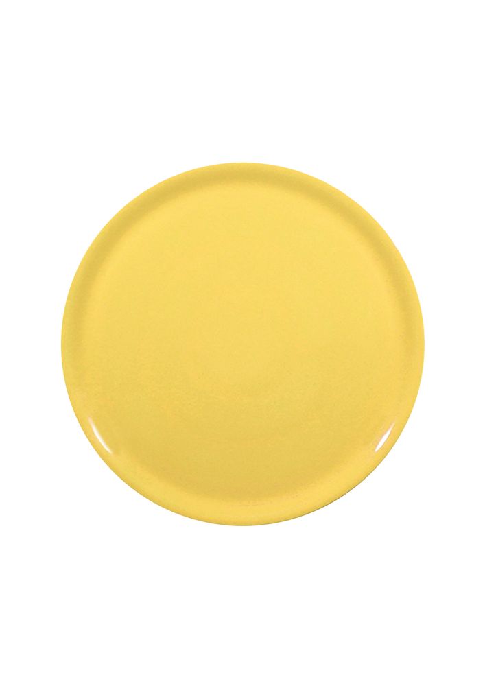 Assiette À Pizza En Porcelaine Durable Speciale, Jaune, 330 Mm - Lot De 6