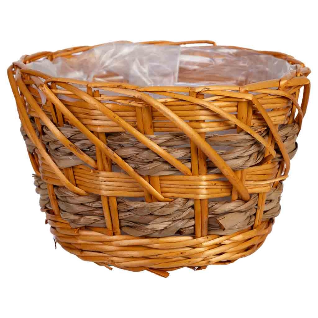 Panier Rond En Osier Marron 23x23x15h Cm