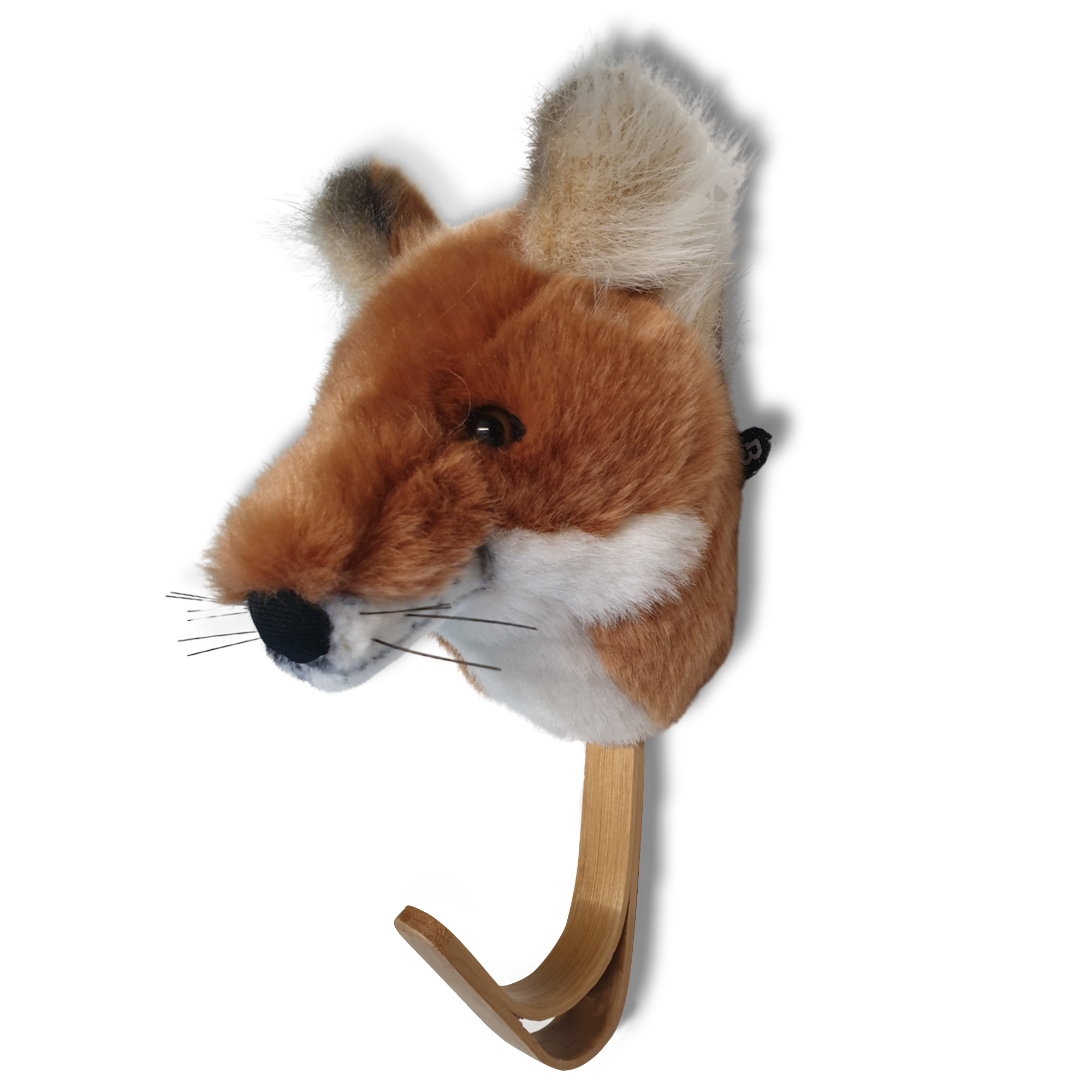 Porte Manteau Mural En Acrylique 26x13 Cm Renard Collection Soft Animal Orange