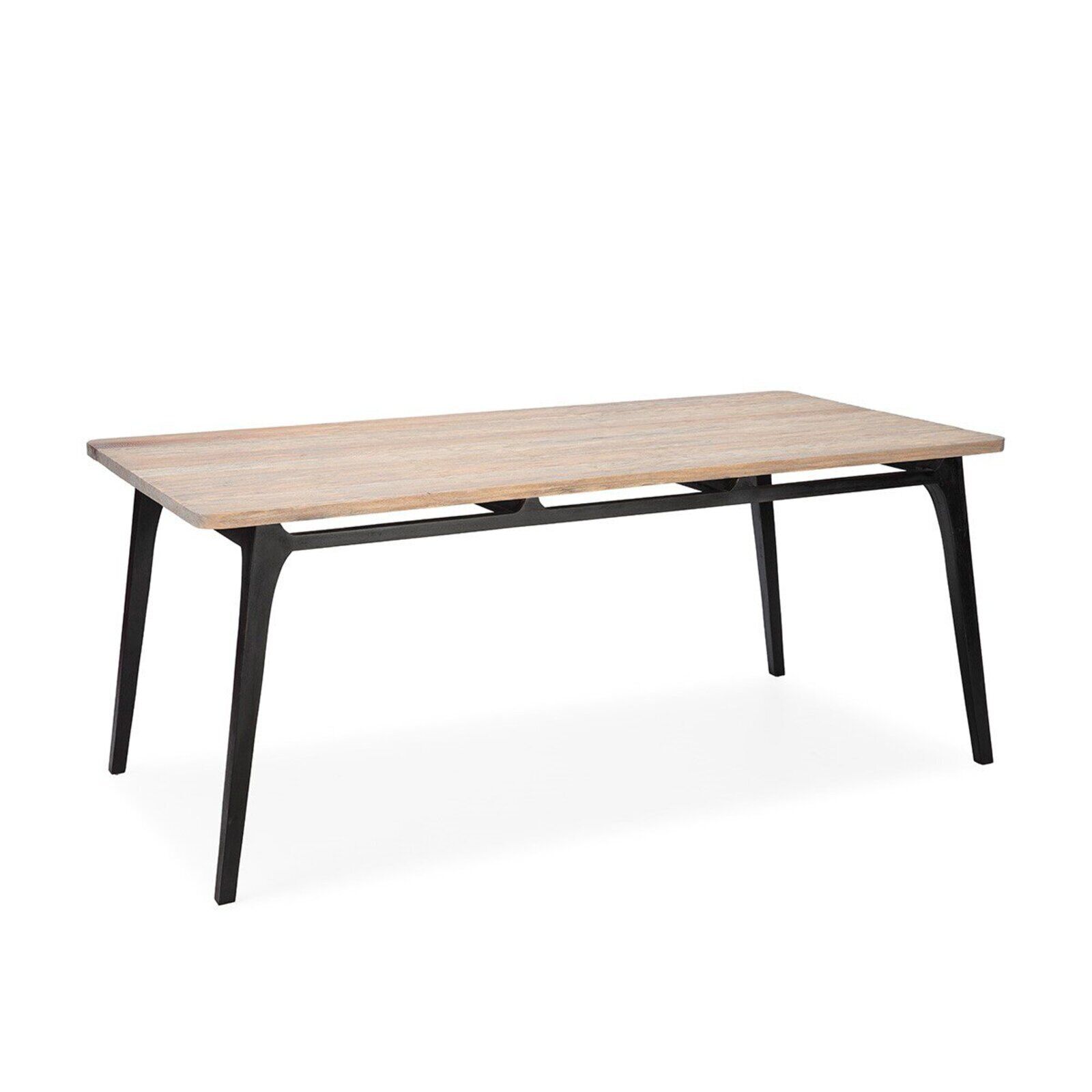 Table De Salle À Manger Greenville - Noir, Naturel À Patine Grise