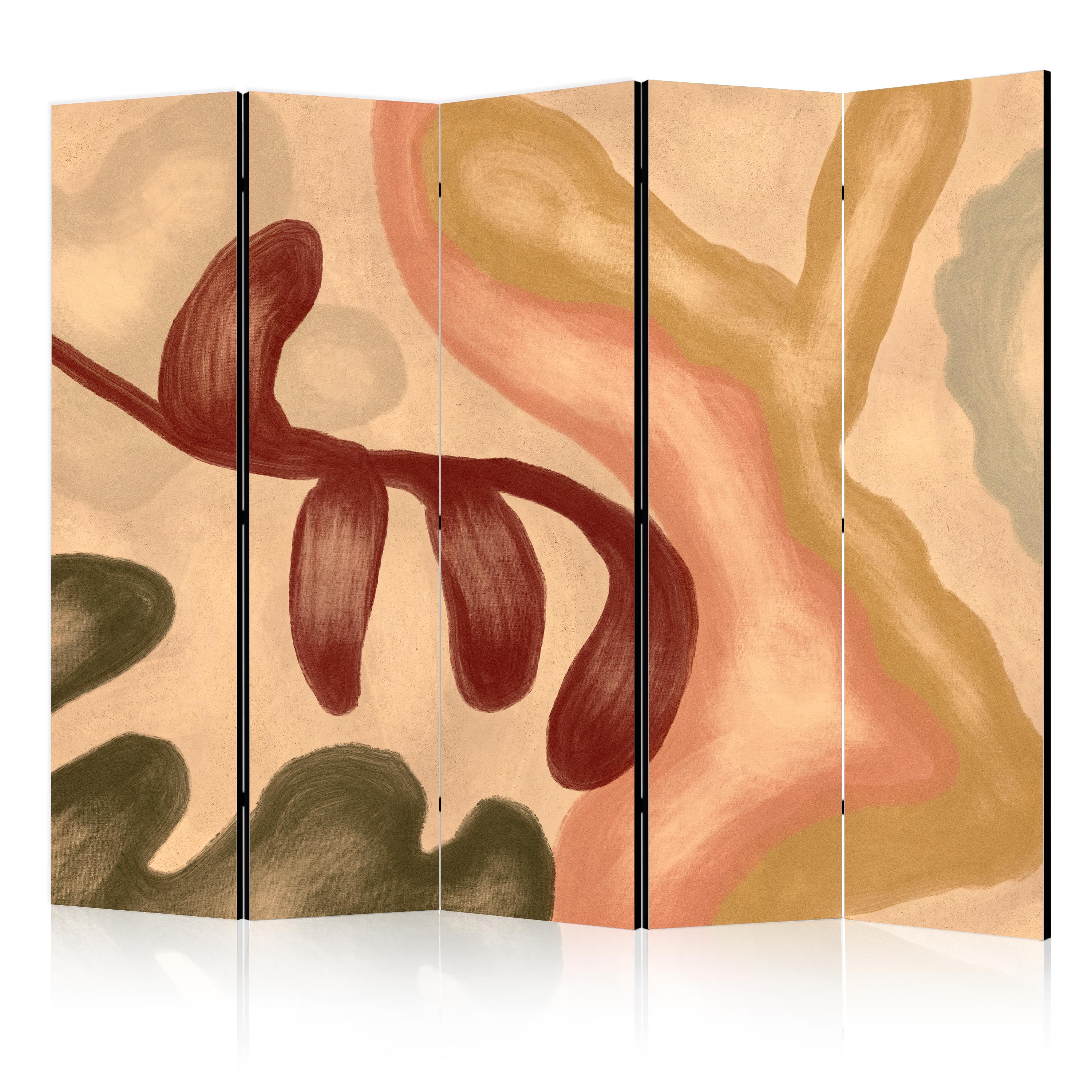 Paravent -formes En Technique De Lavage À La Chaux Dans Des Couleurs Chaudes 225x172