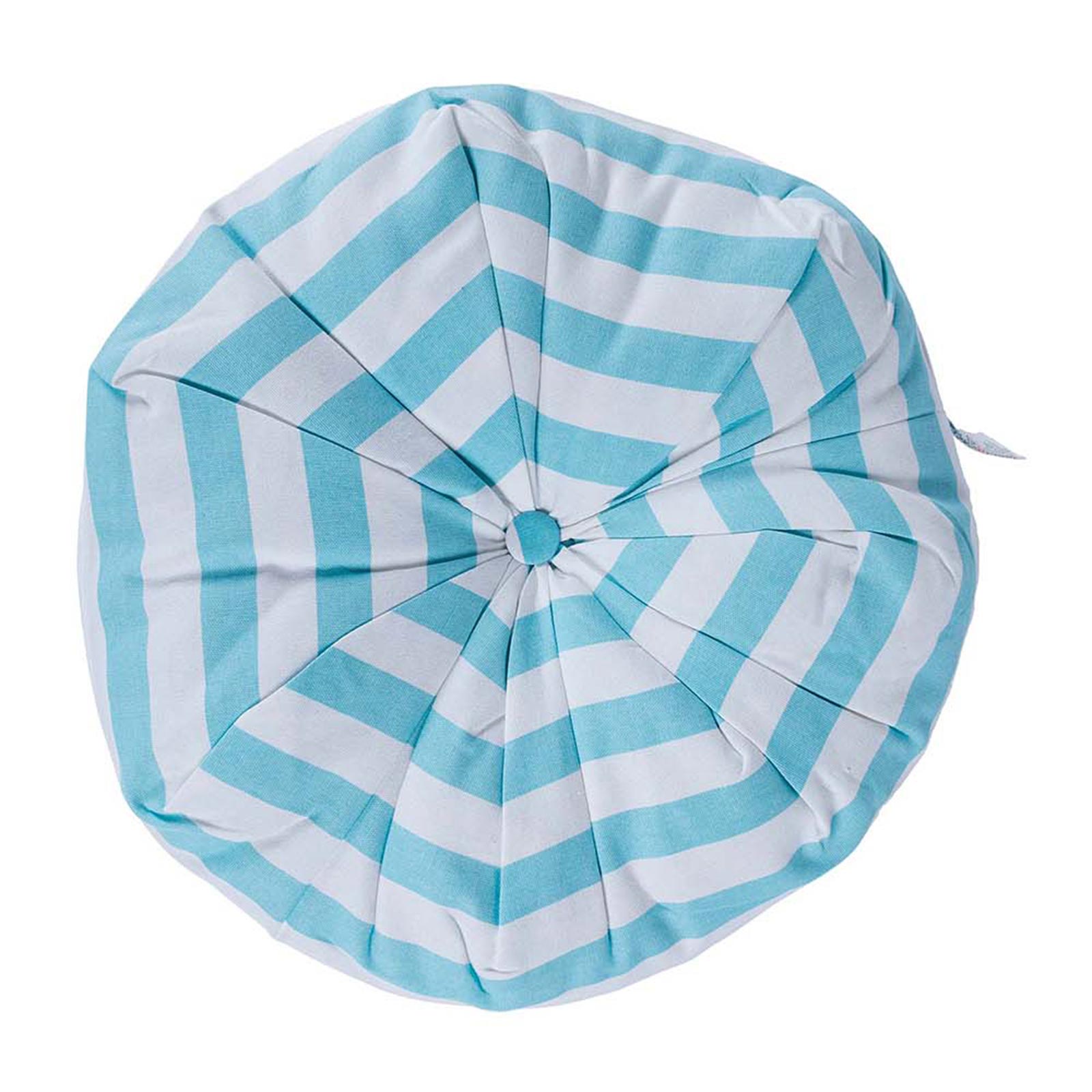 Coussin De Sol À Rayures Bleues Ø 40cm - Homescapes