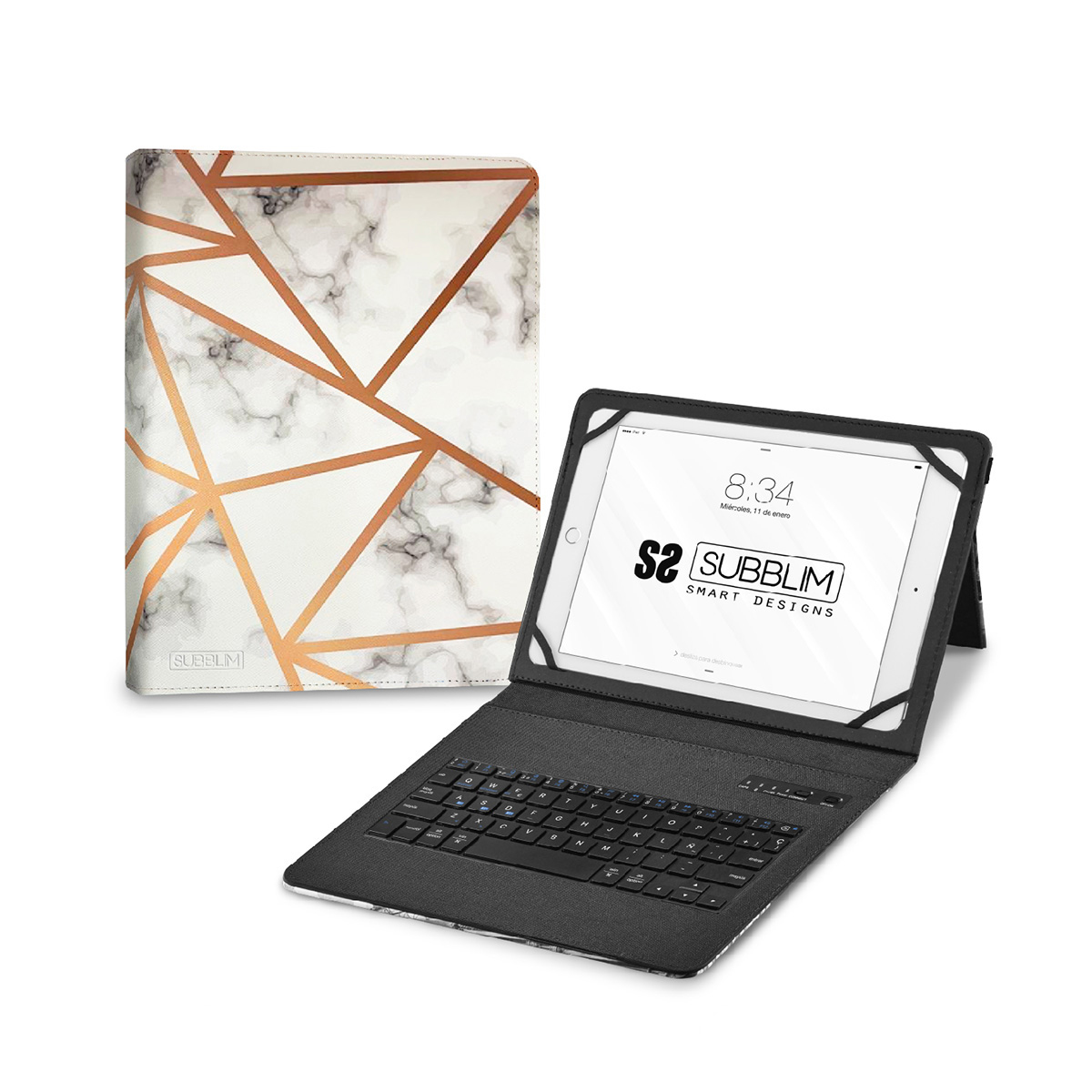 Subblim Subkt5-bttw10 Clavier Pour Tablette Qwerty Espagnole Bluetooth Multicolore