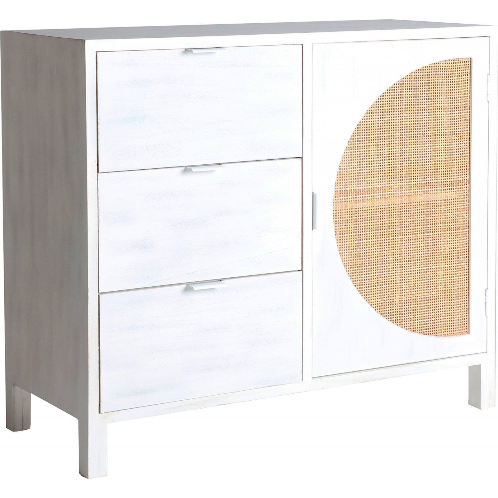 Commode Zemne - Blanc, Naturel
