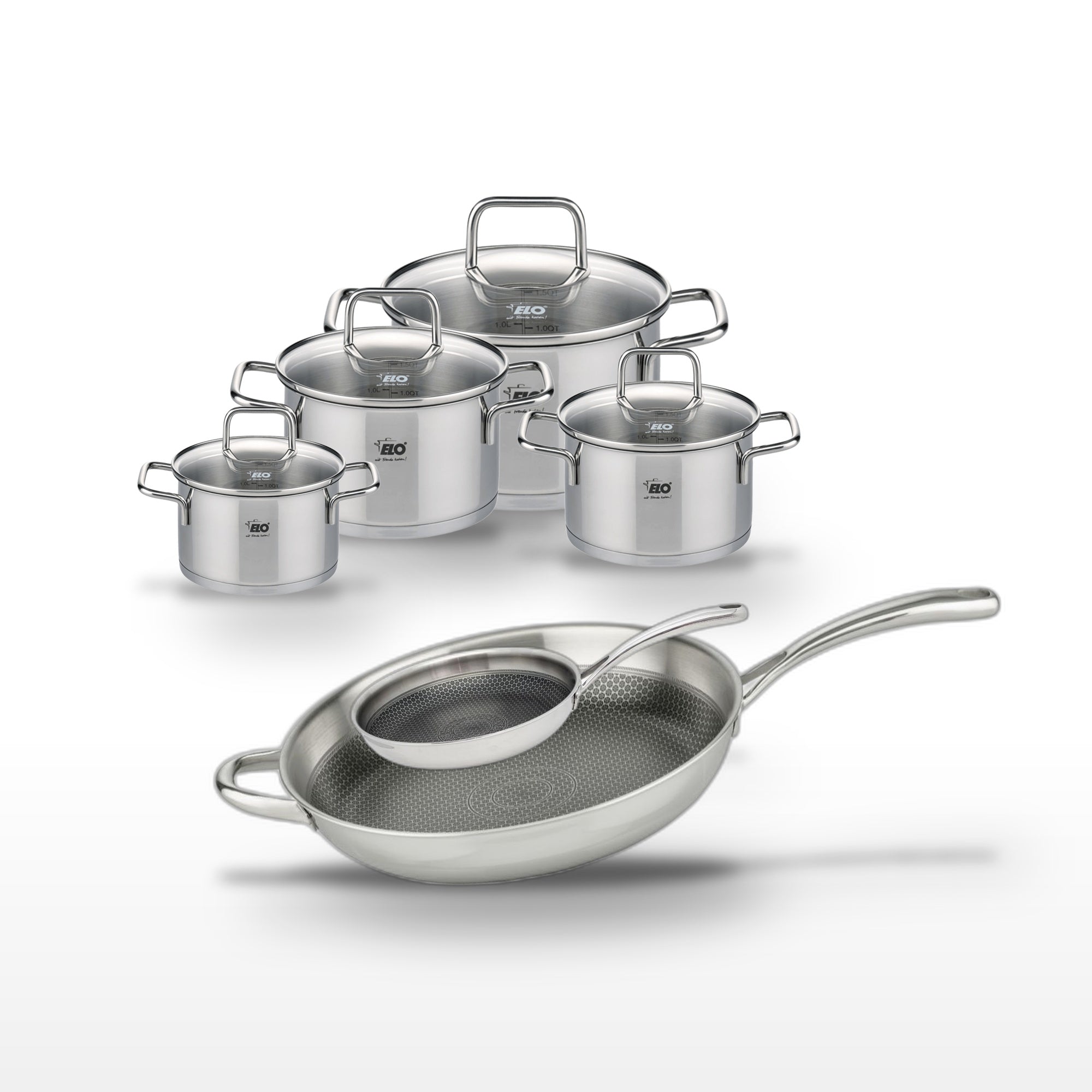 Batterie De Cuisine 2 Poêles 24cm + 4 Faitouts Relief Evolution
