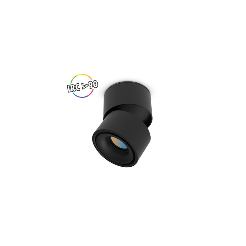 Applique Décorative Cct 12w Noir - Inclinable - 1000lm - Ø102mm - 3000-4000-6000k