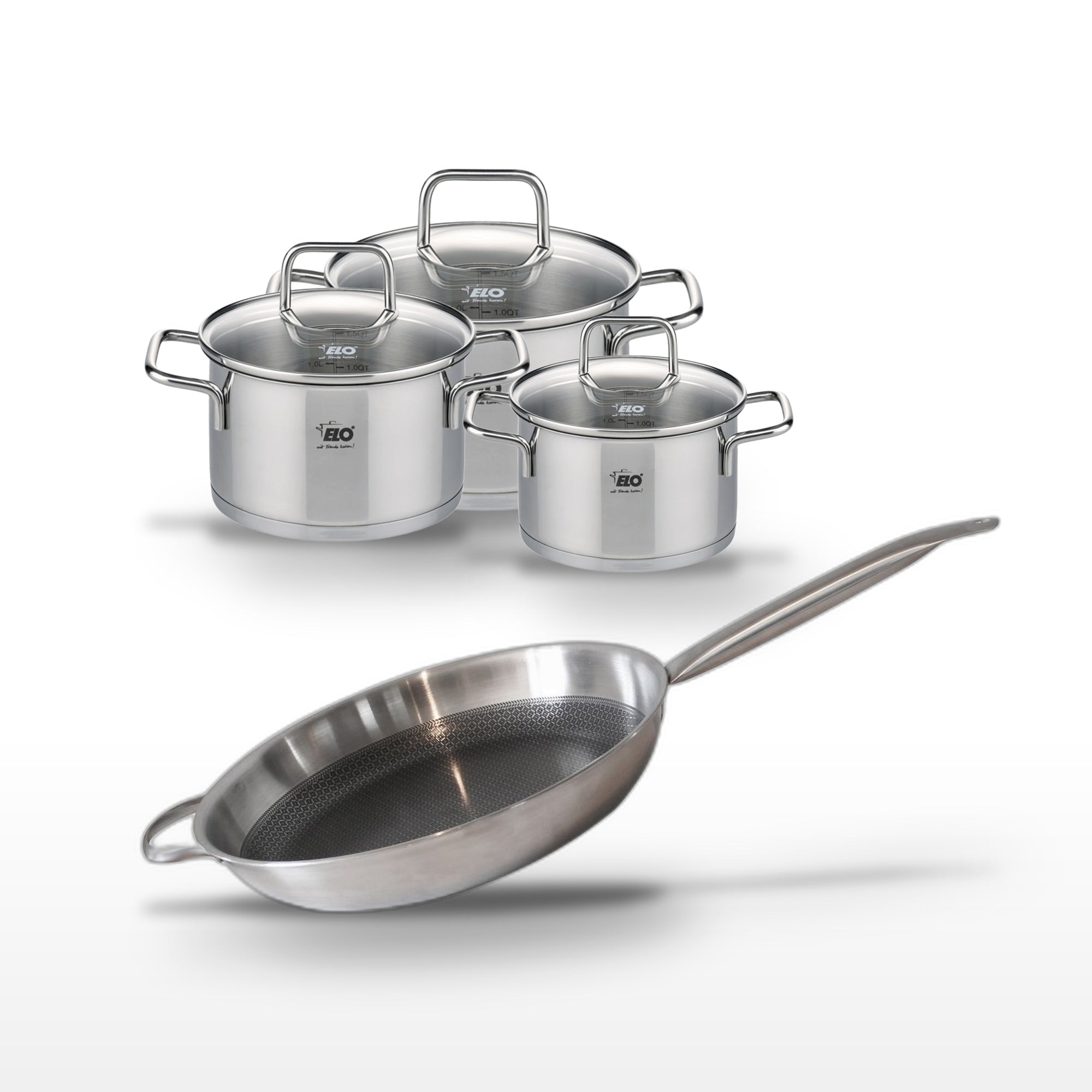 Batterie De Cuisine 1 Poêle 32cm + 3 Faitouts Relief Solution