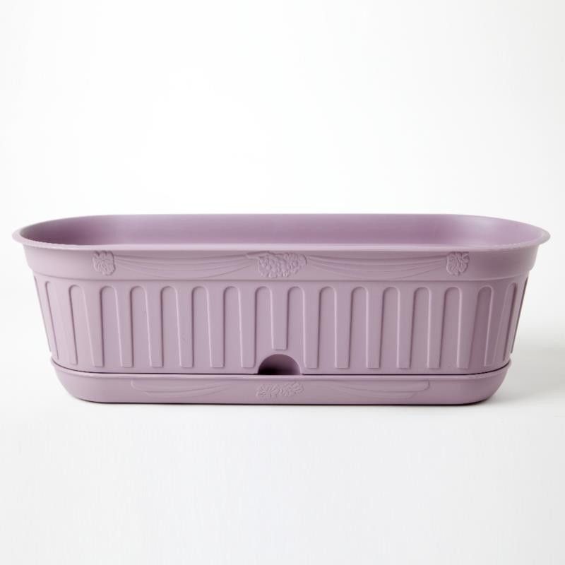Jardinière Avec Soucoupe 'etika" En Plastique - D 48 Cm - Lavande - 7l