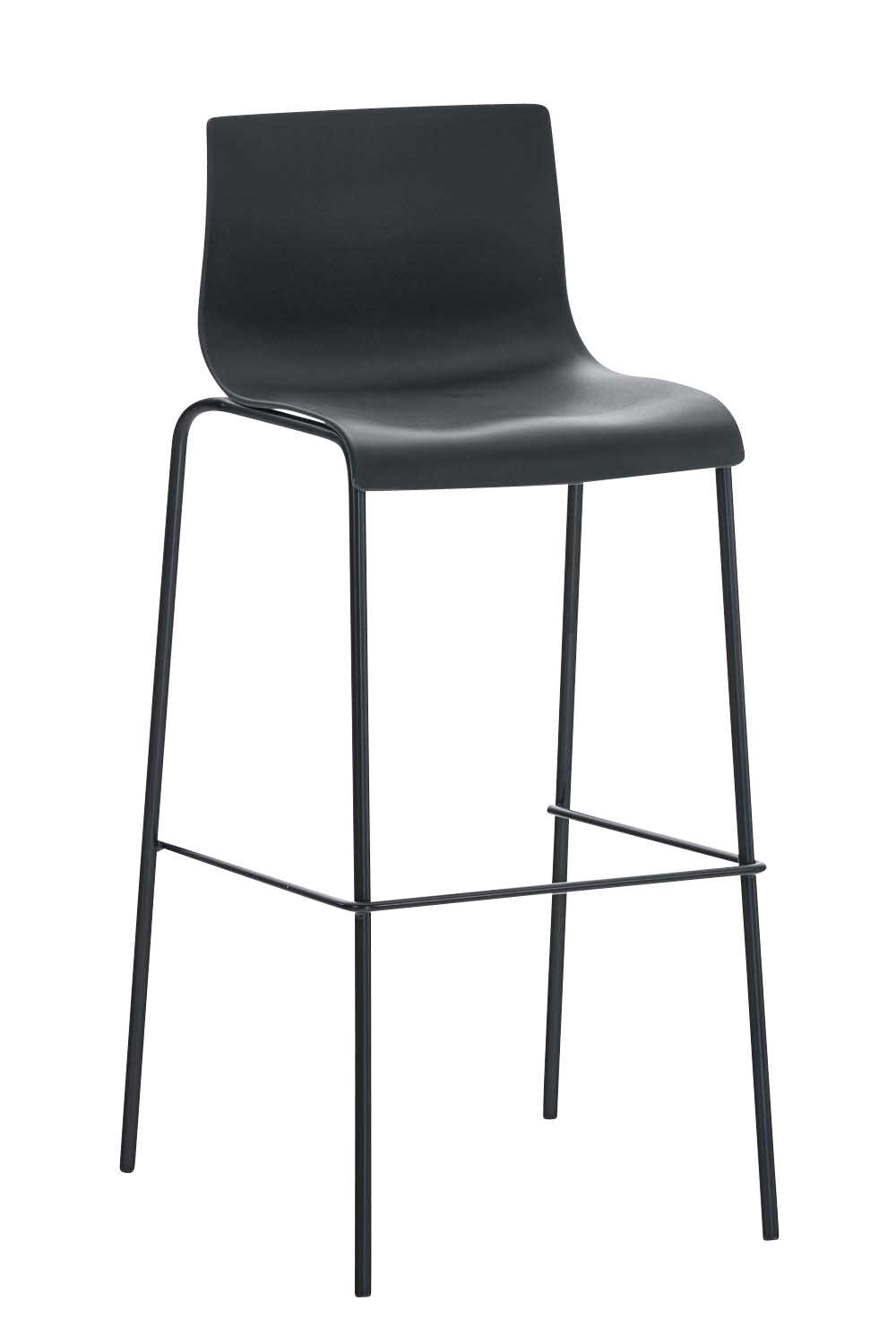 Tabouret De Bar Hoover Structure 4 Pieds Noir Noir