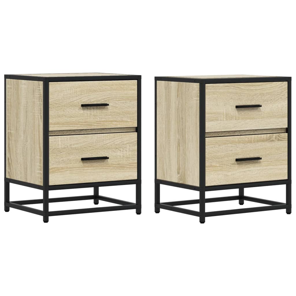 Lot De 2 Tables De Chevet Avec Deux Tiroirs 40 X 31 X 50 Dec035230