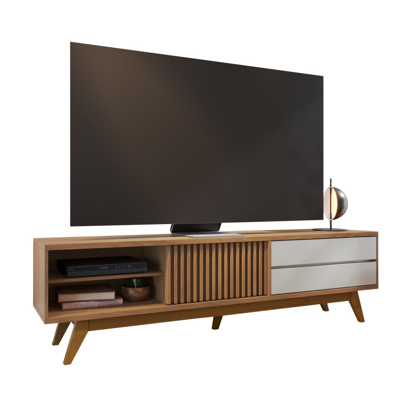 Meuble Tv Beau Meubles Pas Chers Veneza 75 Pouces 200 Cm Chêne Blanc