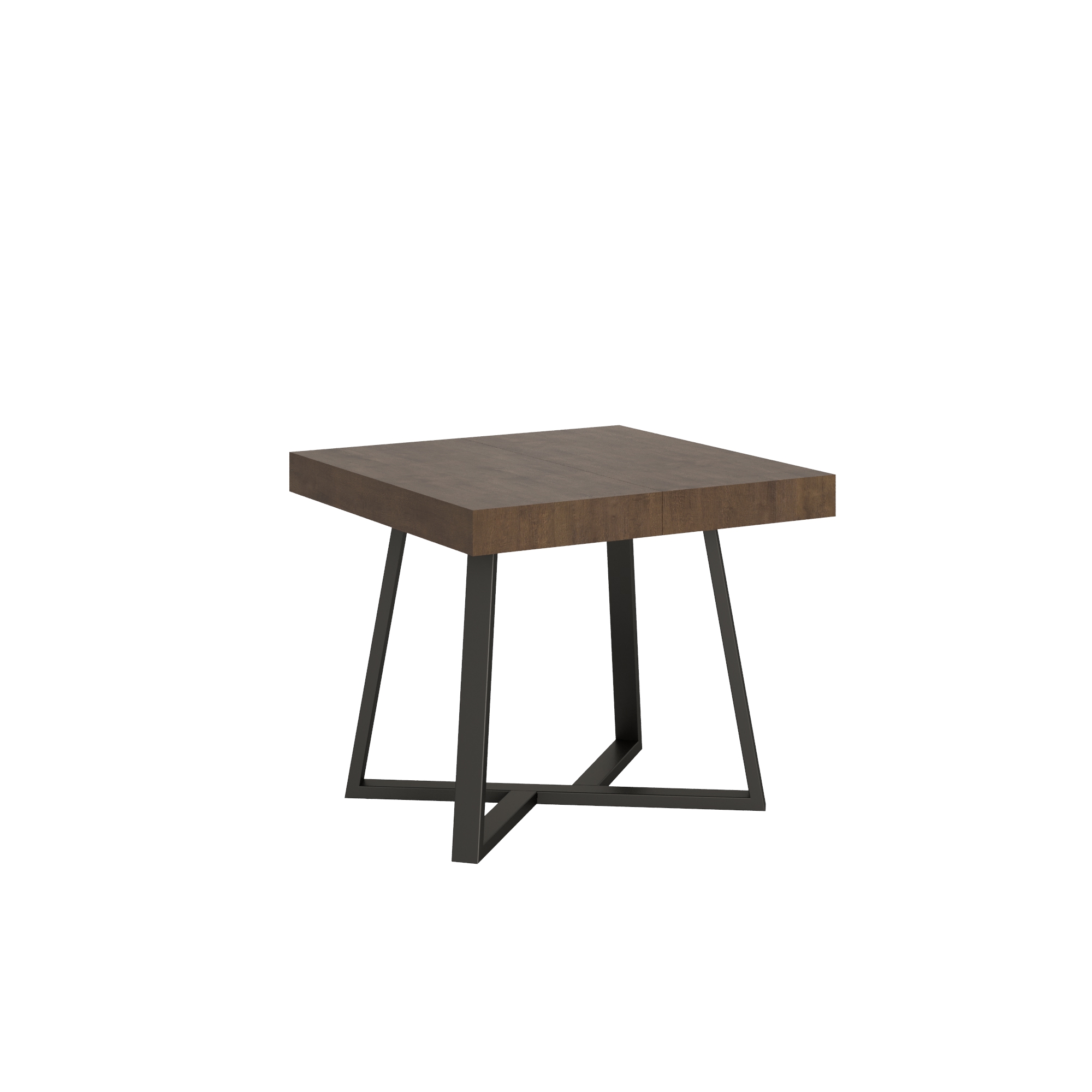 Table Extensible 90/194x90 Cm Zeplir Noyer Pieds Anthracite