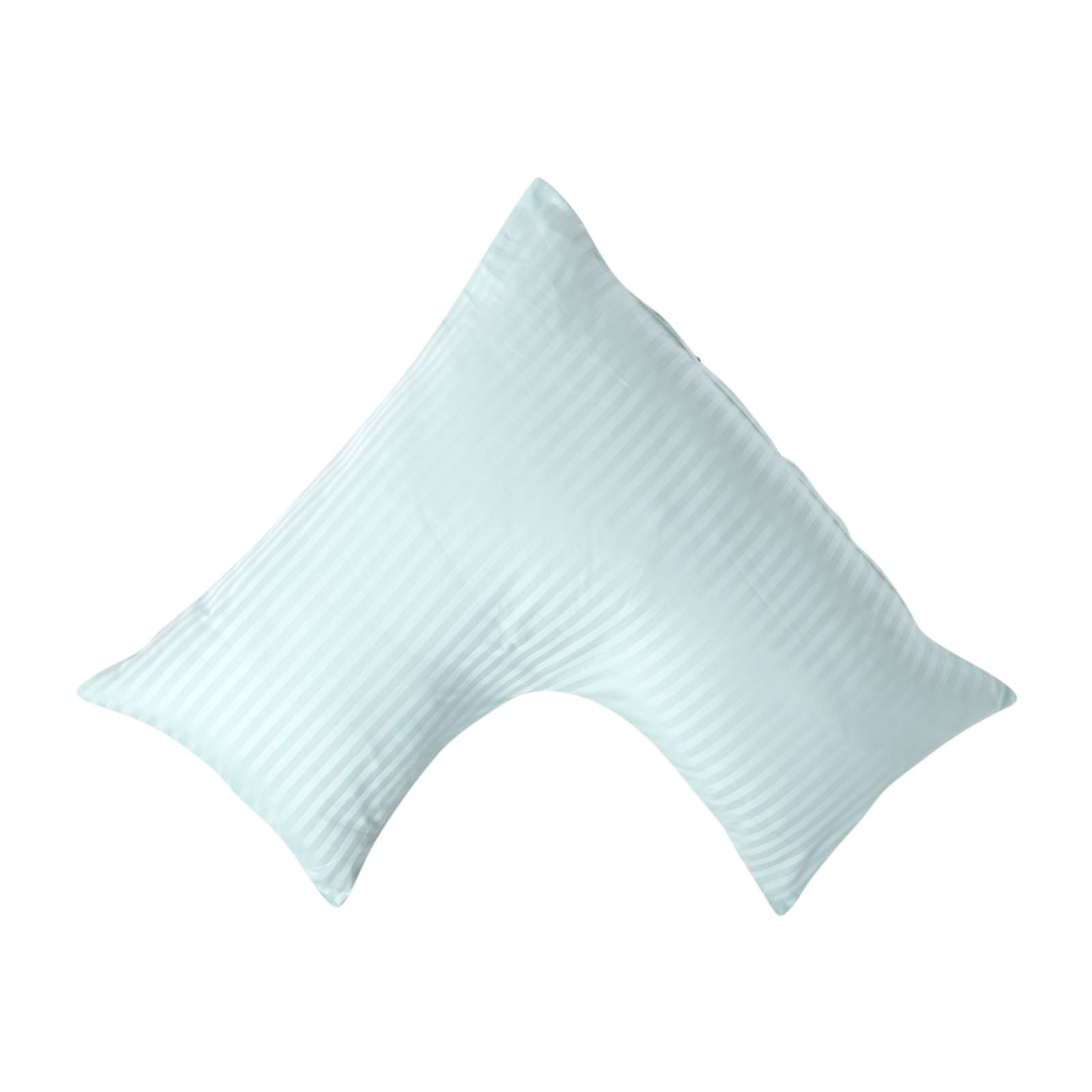 Taie D'oreiller Forme V Bleu Coton Égyptien 330tc Homescapes