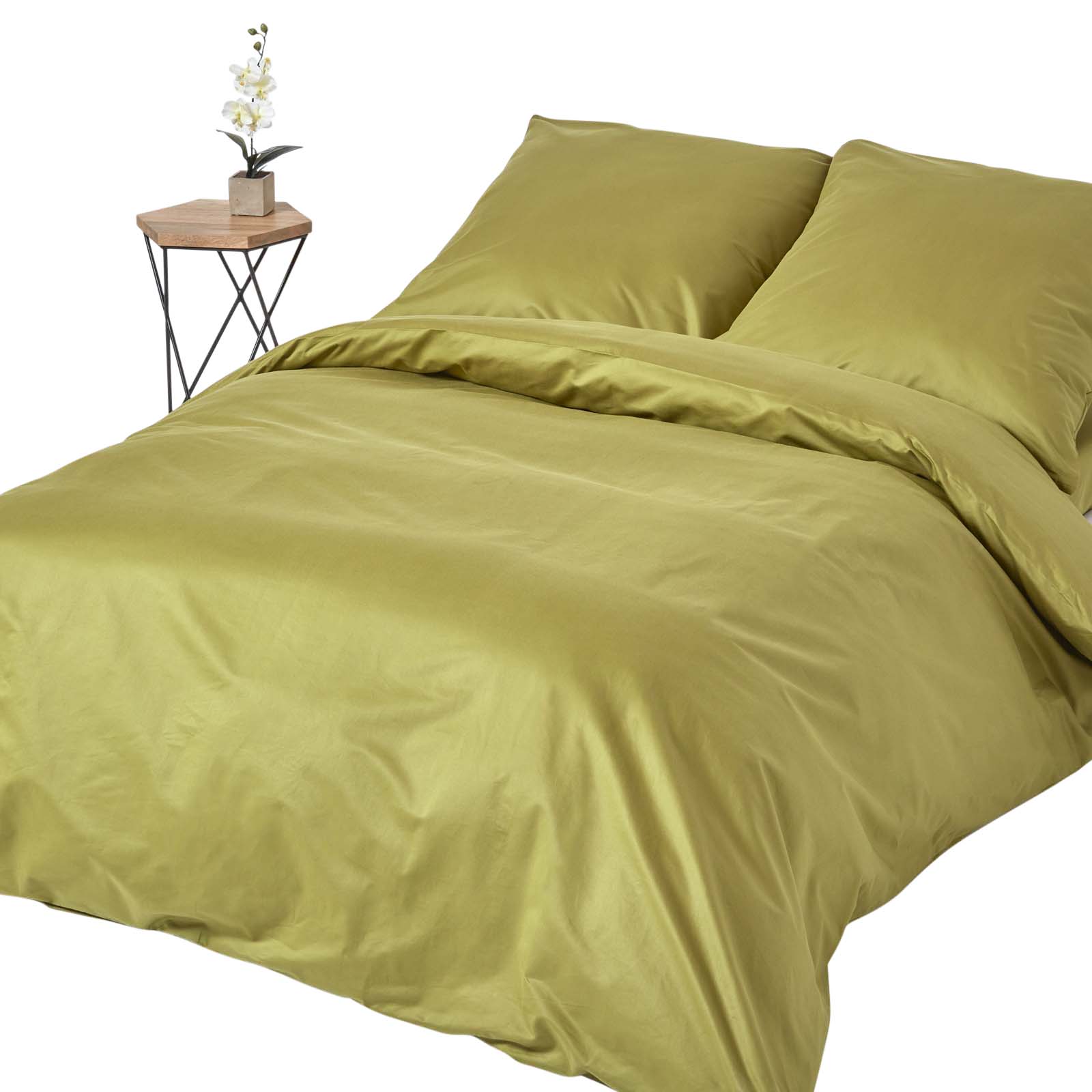 Parure De Lit Premium 150x200cm Coton Égyptien 1000tc Vert Olive Homescapes