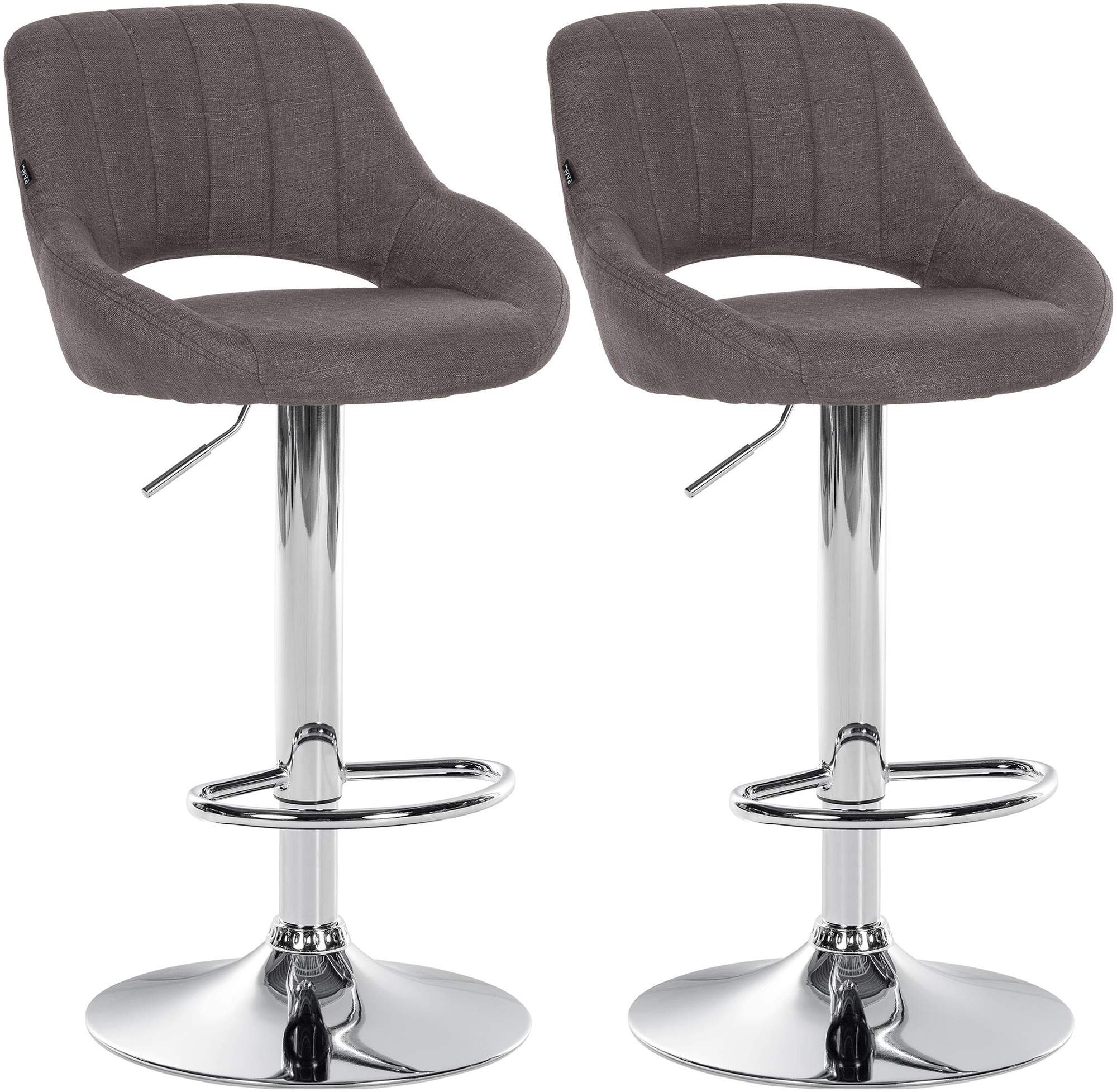 Lot De 2 Tabourets De Bar Milet Tissu C Gris Foncé