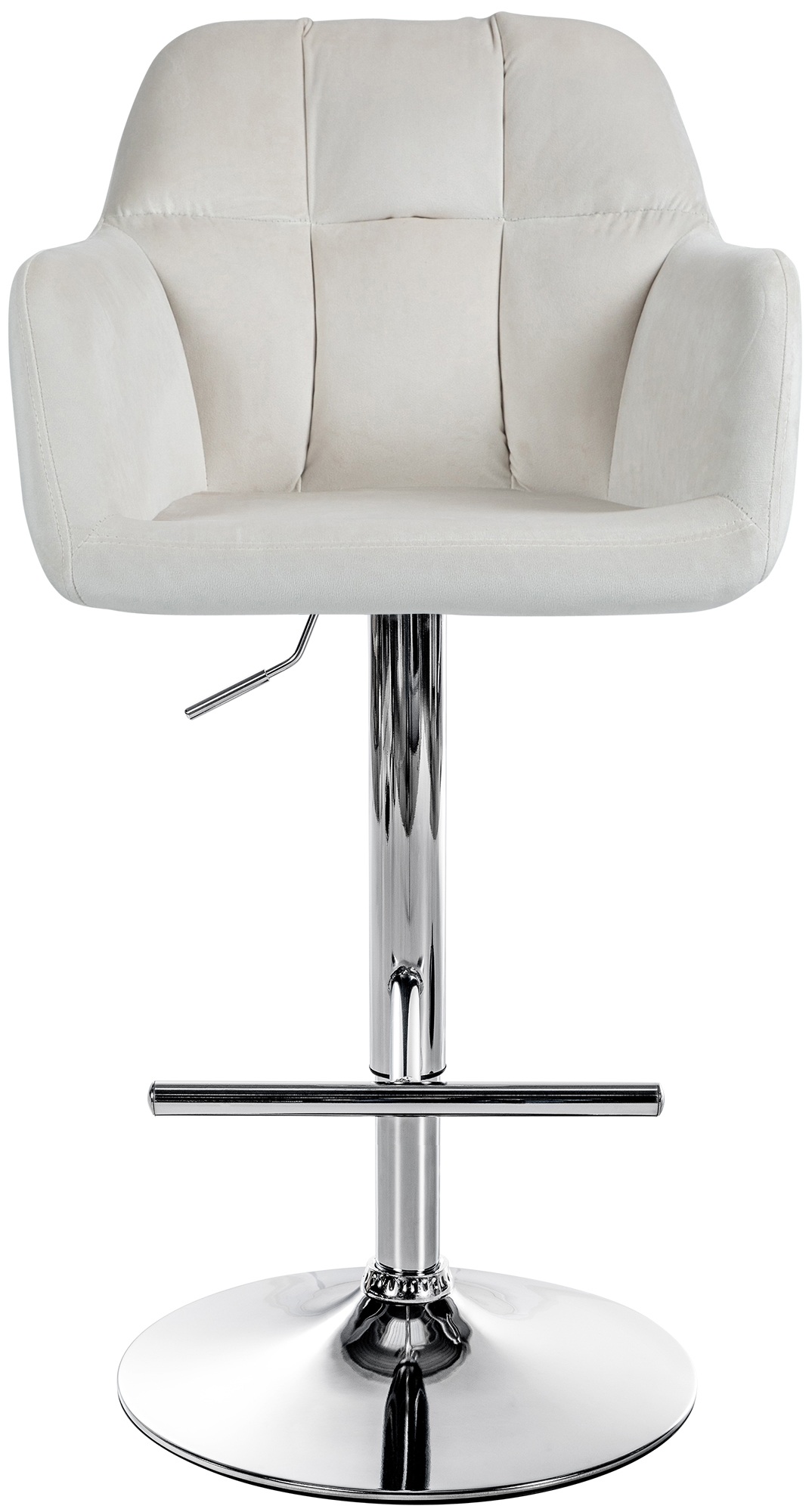 Tabouret De Bar Natoma Velours Chrome Crème