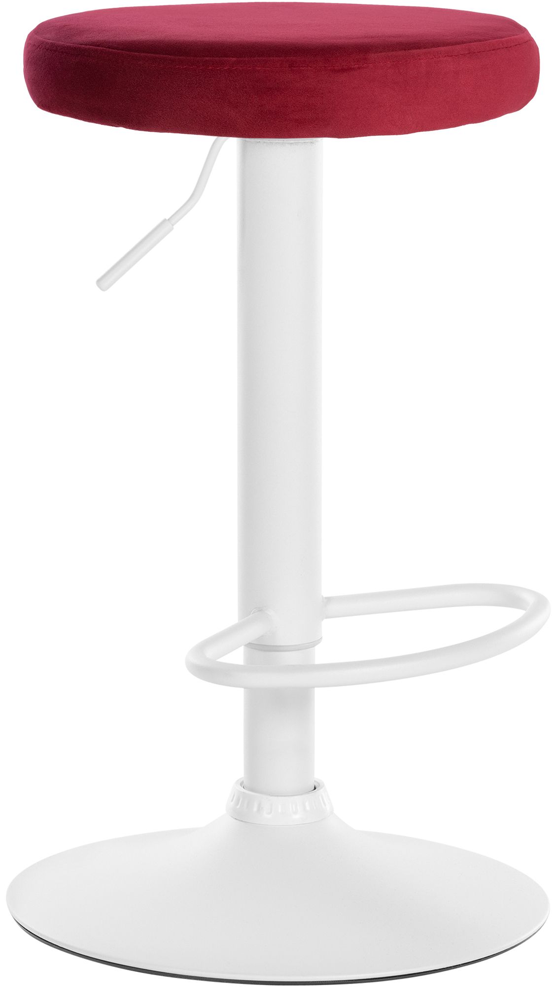 Tabouret De Bar Ponte Velours Blanc Rouge