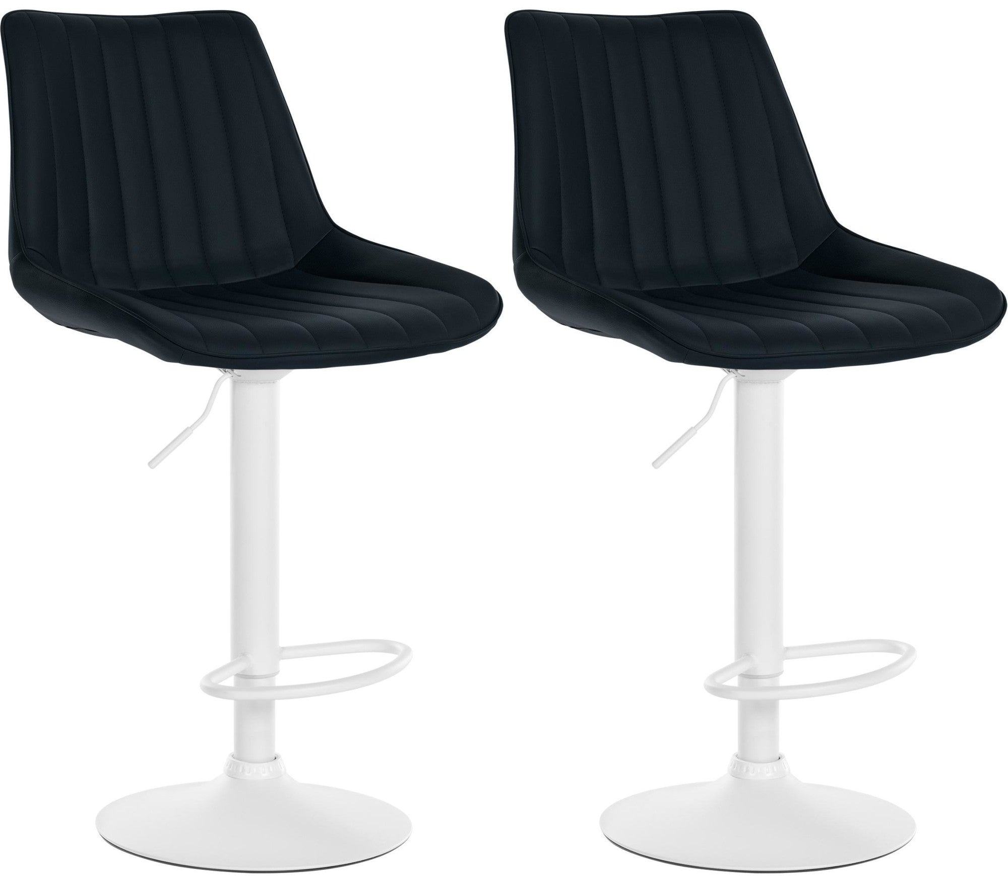 Lot De 2 Tabourets De Bar Réglable En Hauteur Pivotant À 360° Assise En 10_0004425