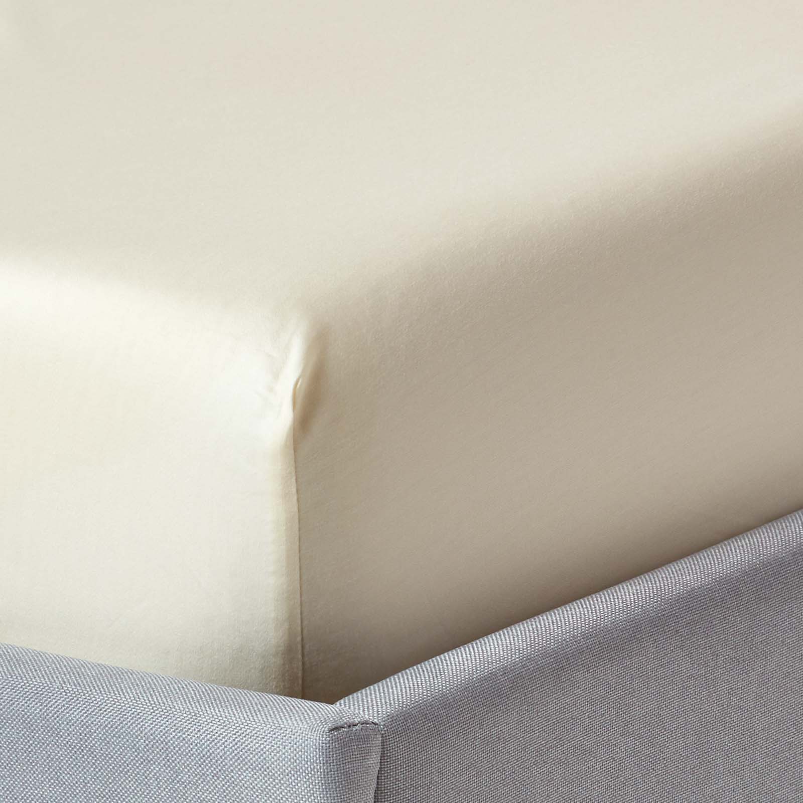 Drap-housse Bio 46cm 140x190cm Beige Coton Égyptien Homescapes