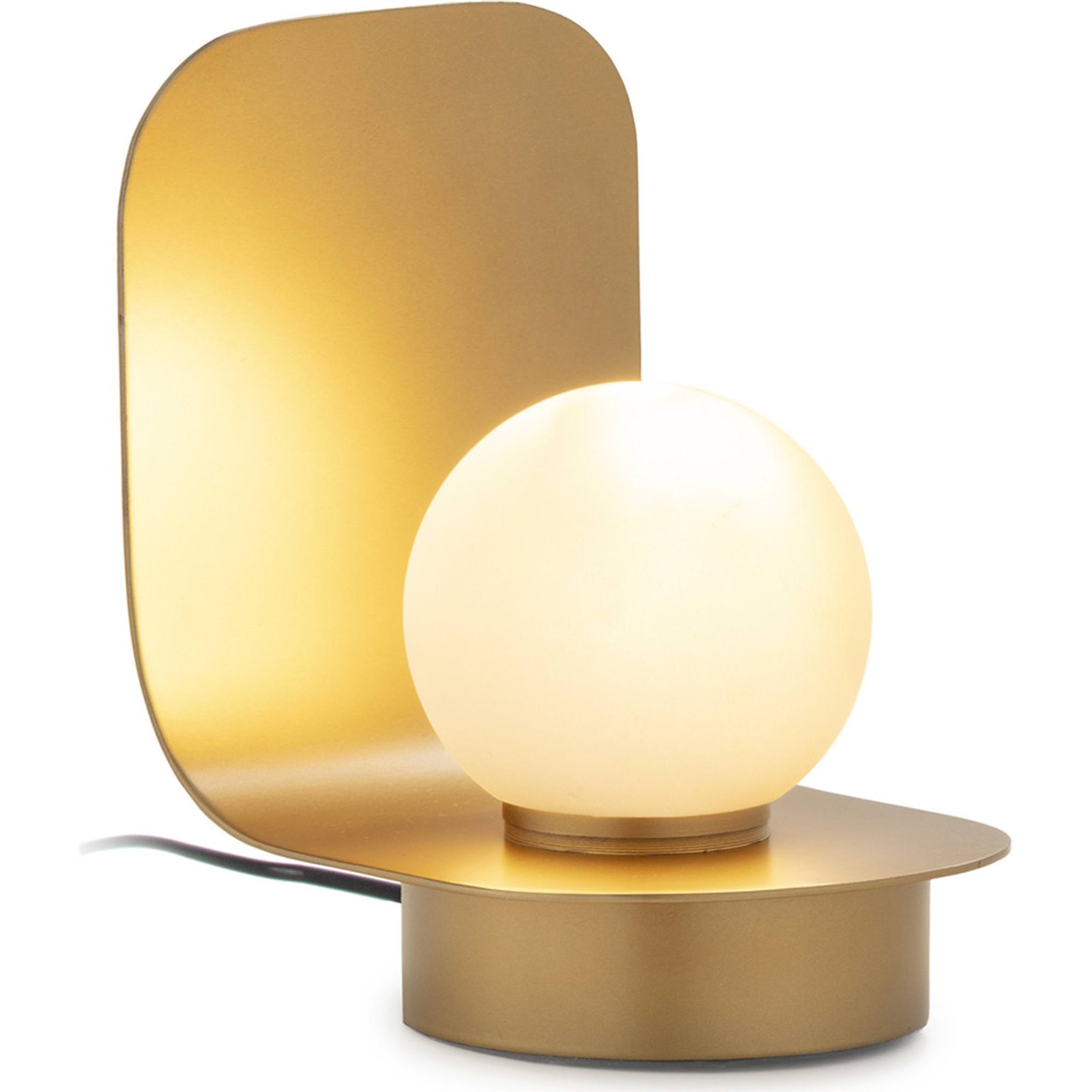 Lampe De Table Dorée Design En Métal Et Verre Blanc Givré - Doré Et Blanc Givré