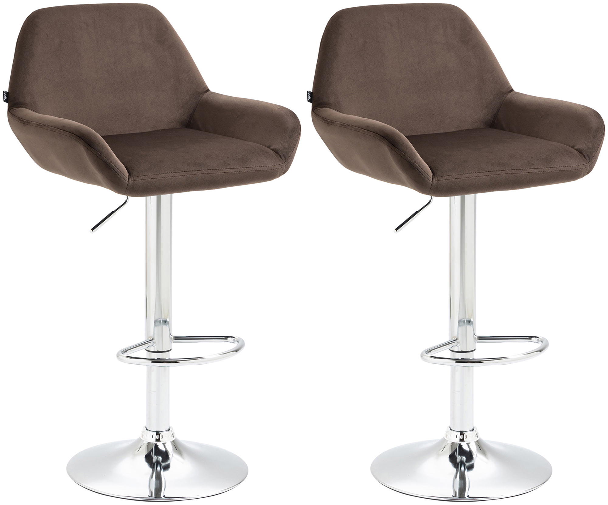 Lot De 2 Tabourets De Bar Braga Velours Chrome Brun