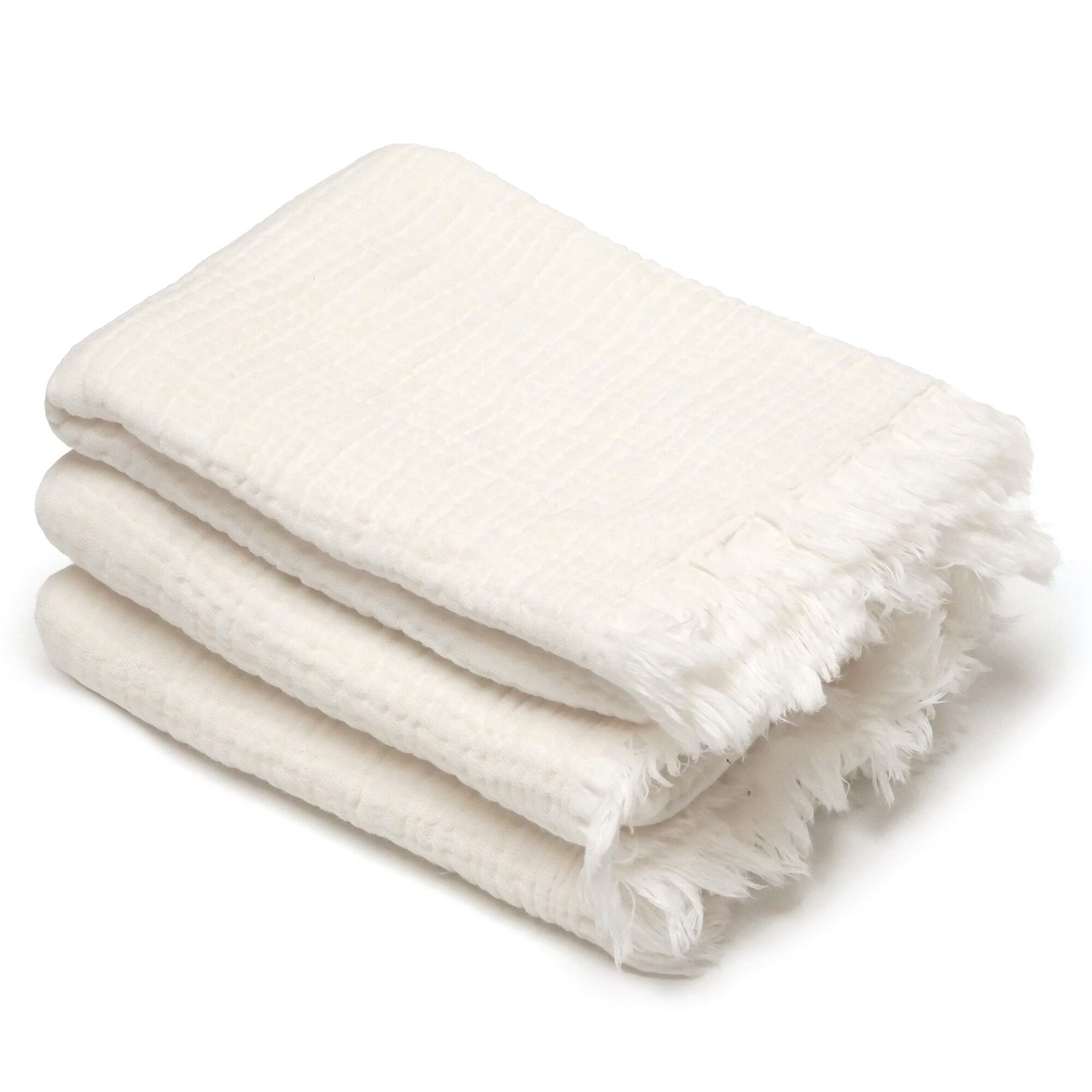 Drap De Douche 70x130 Cm Et Serviette 50x90 Cm Kea Mousseline De Coton Blanc Neige