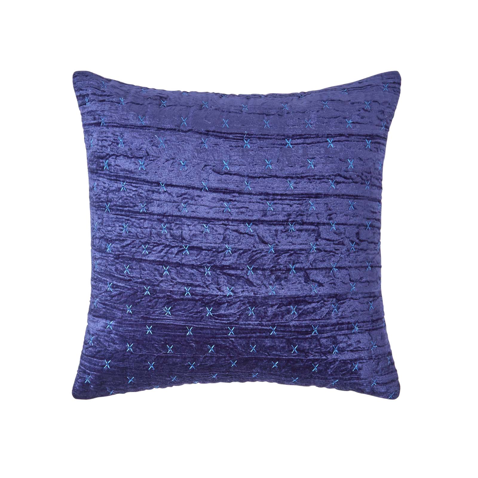 Housse De Coussin En Velours Piqué Bleu Marine, 40x40cm - Homescapes