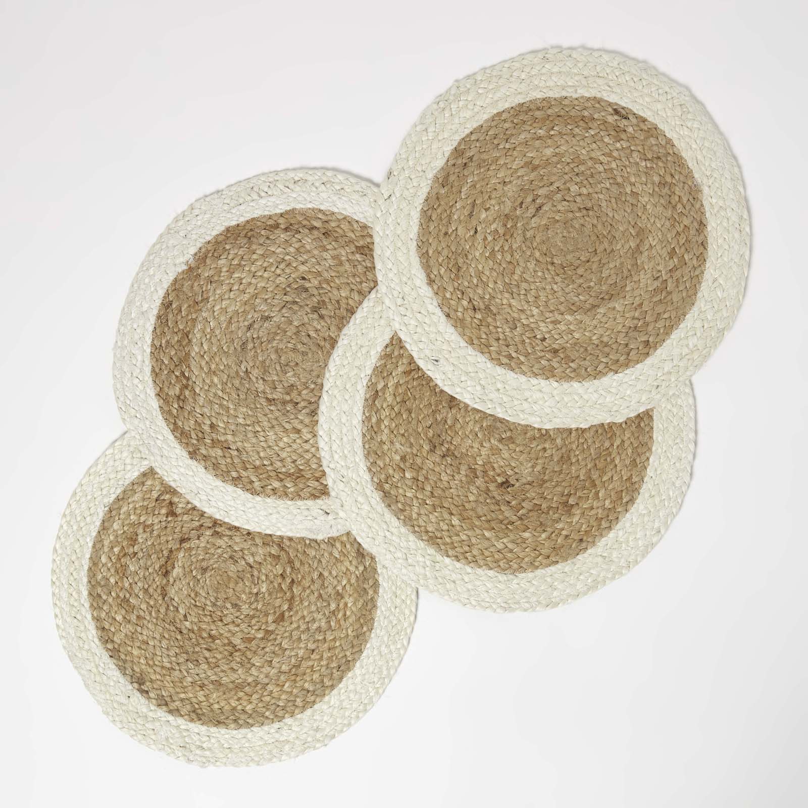 Set De Table Rond En Jute Bicolore Lot De 4 - Homescapes