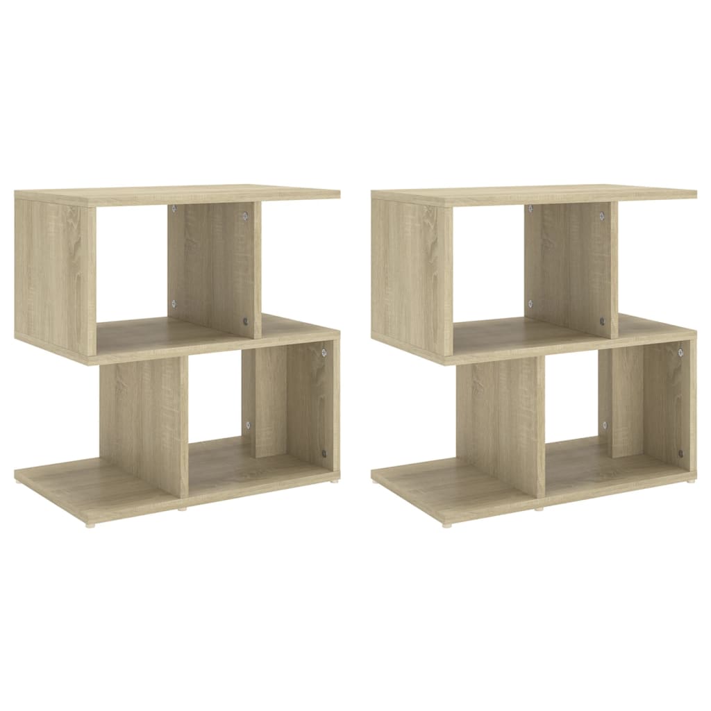 Lot De 2 Tables De Chevet Avec Étagères 50 X 30 X 51,5cm Bois Dec035894