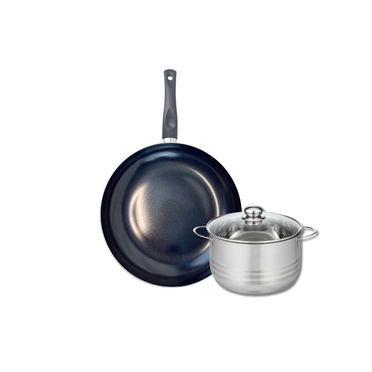 Batterie De Cuisine 1 Poêle 32cm + 1 Faitout 20cm Prima Brillant