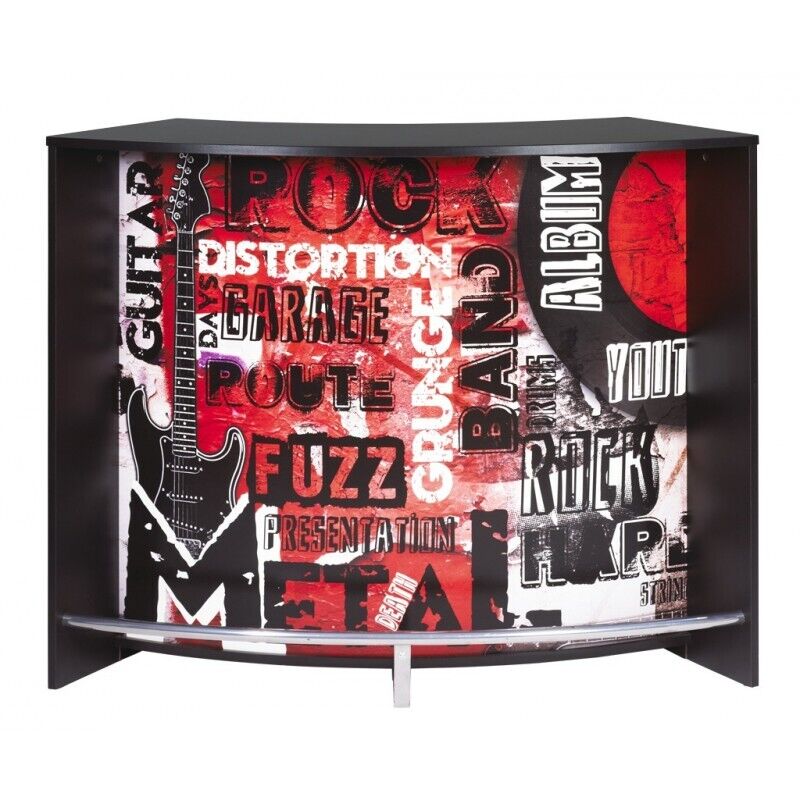 Meuble Bar Beaux Meubles Pas Chers Rock 451 134,5 X 104,8 X 55,3 Cm Noir Panneaux De Particules