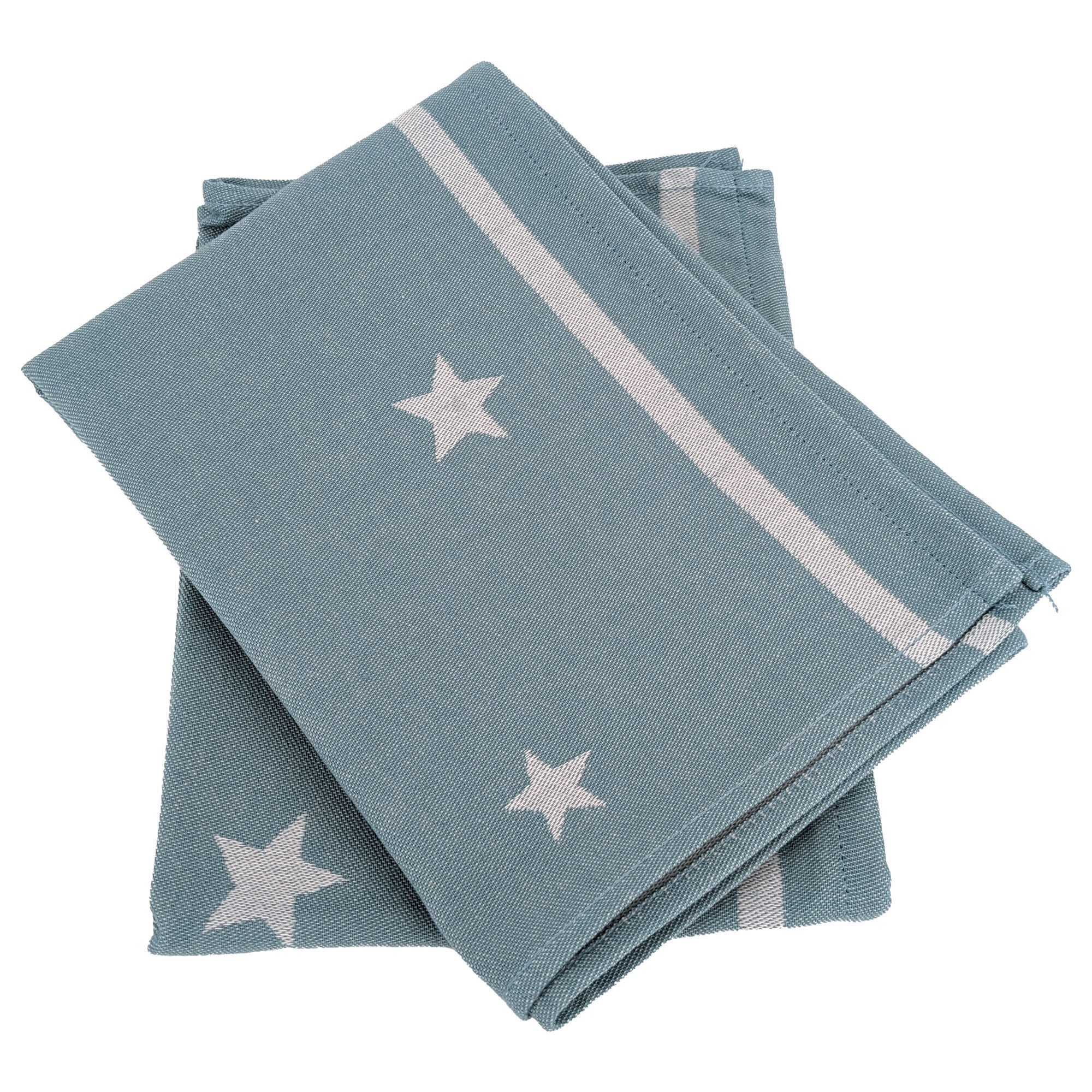 Lot De 2 Torchons De Cuisine 50x70 Cm Collection Nova 100% Coton Bleu