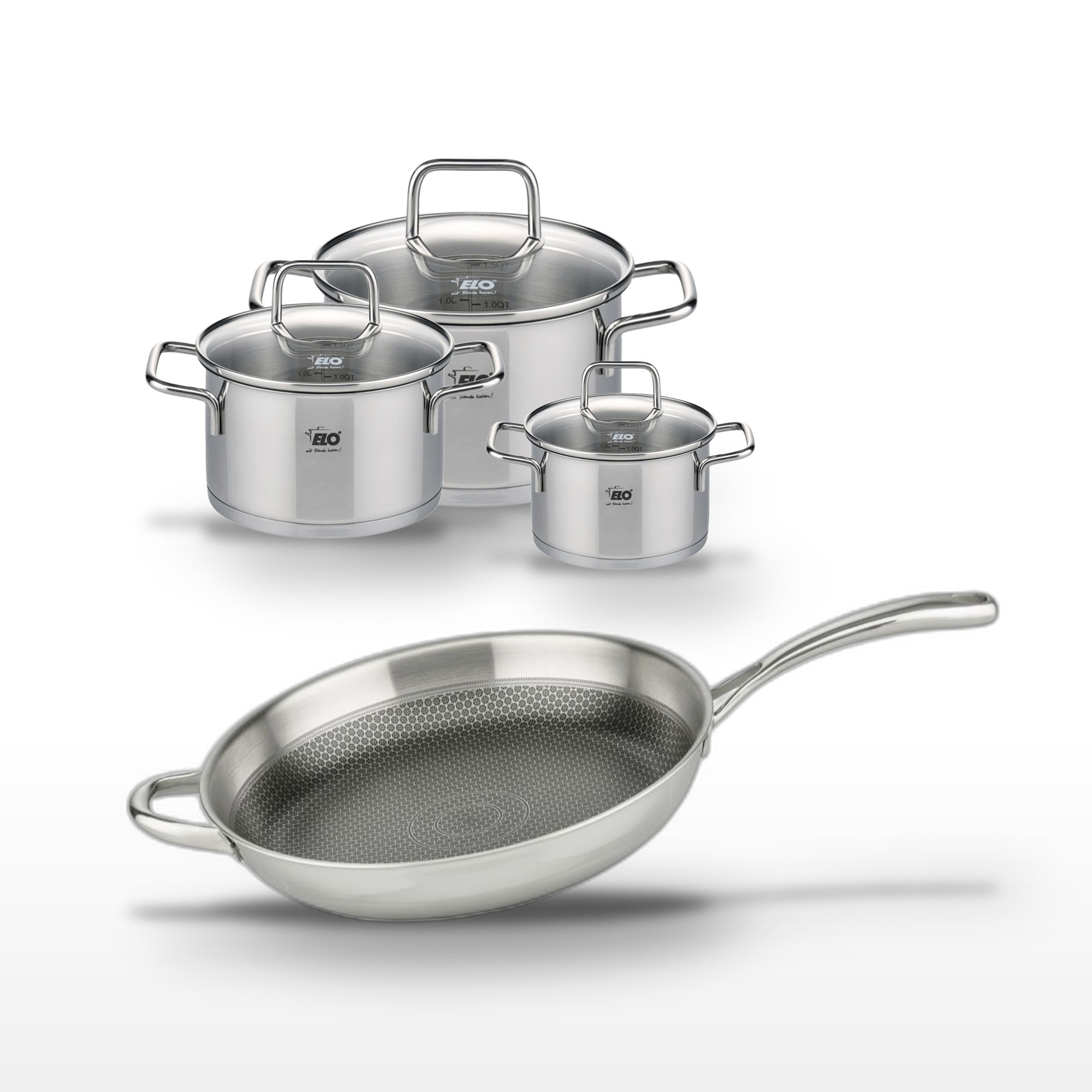 Batterie De Cuisine 1 Poêle 32cm + 3 Faitouts Relief Evolution