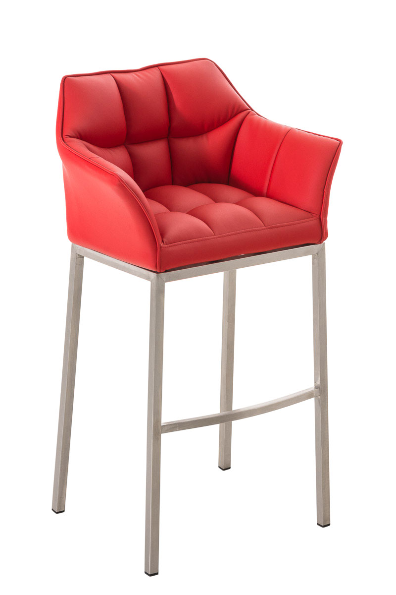 Tabouret De Bar Damaso E Avec Structure À 4 Pieds Rouge