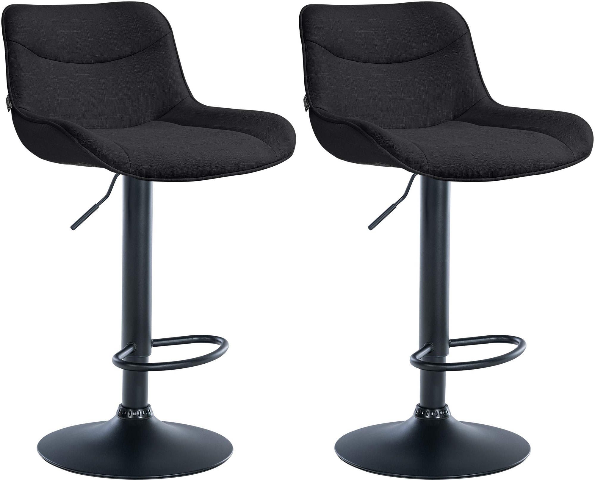 Lot De 2 Tabourets De Bar Vonore Tissu Noir Noir