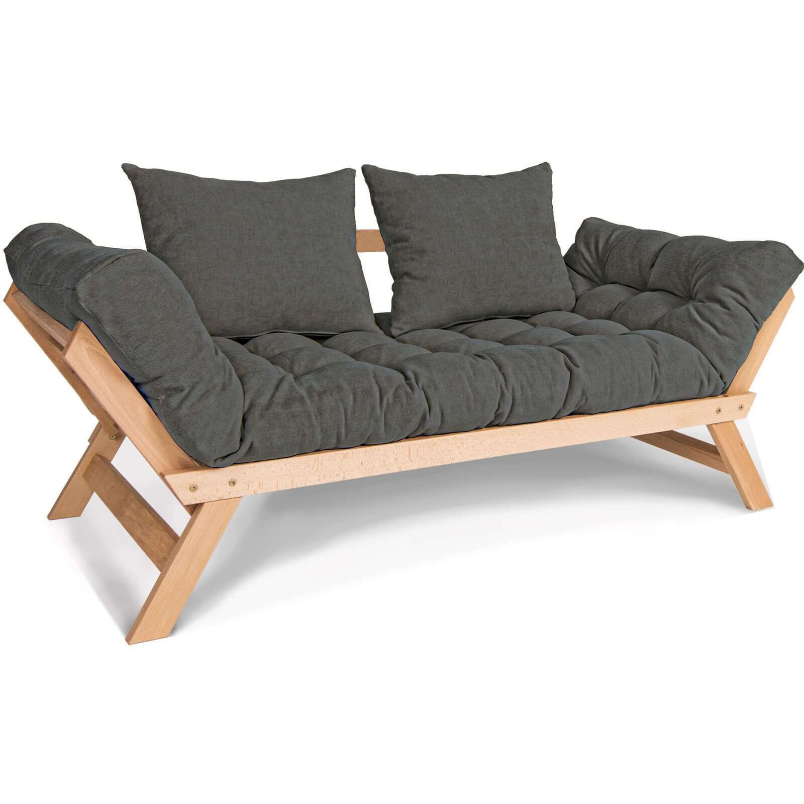 Canapé Lit Allegro - 80 X 203 Cm - Bois Clair Et Marron