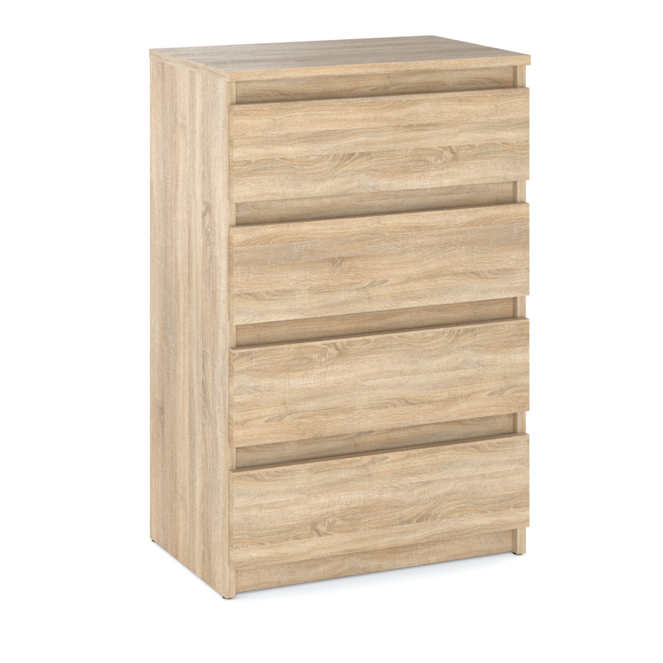 Commode Chêne Sonoma Avec 4 Tiroirs 60 Cm - Meuble Tv, Armoire Pour Salon Ou Chambre