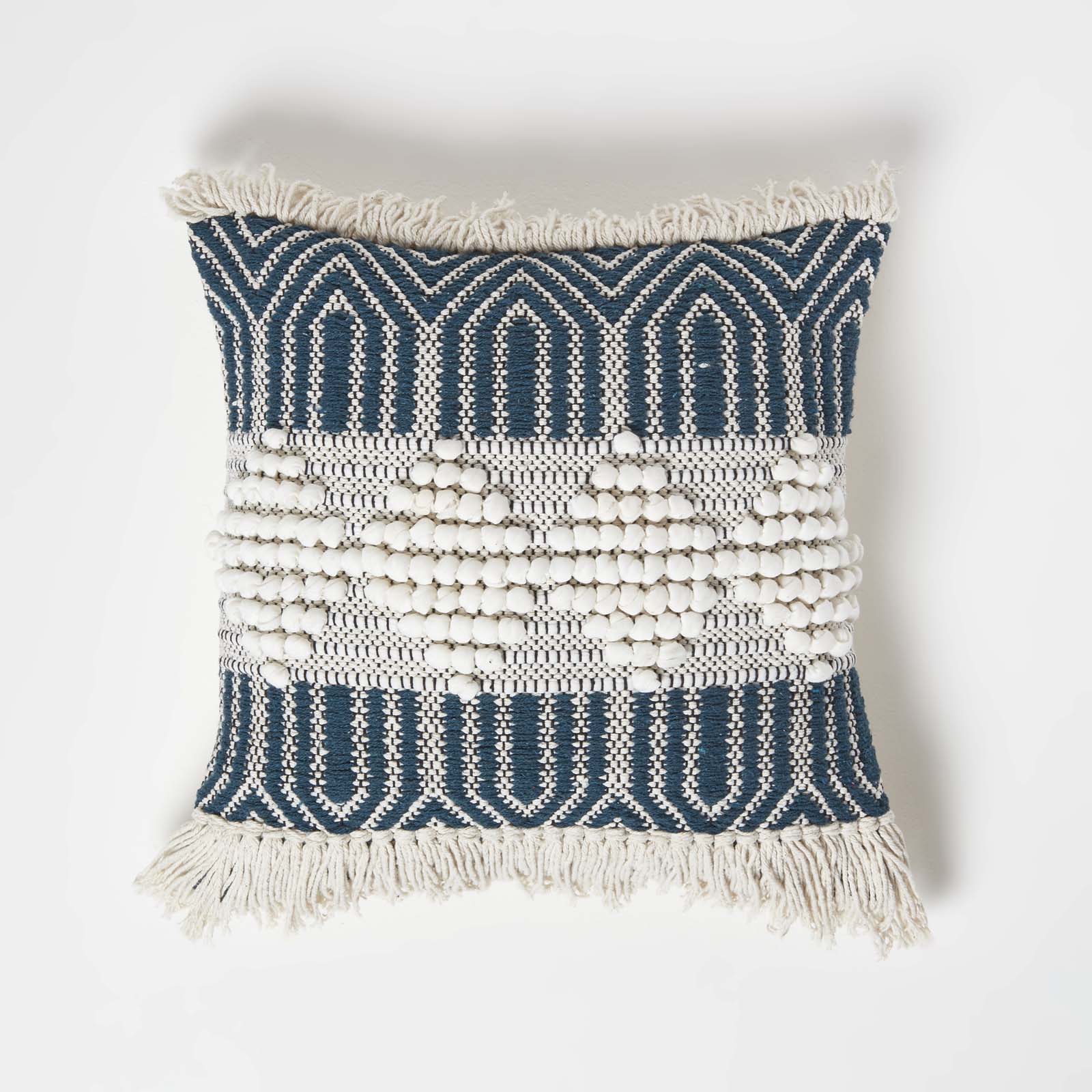 Coussin Bleu Canard Kilim Safi, 45x45cm - Homescapes