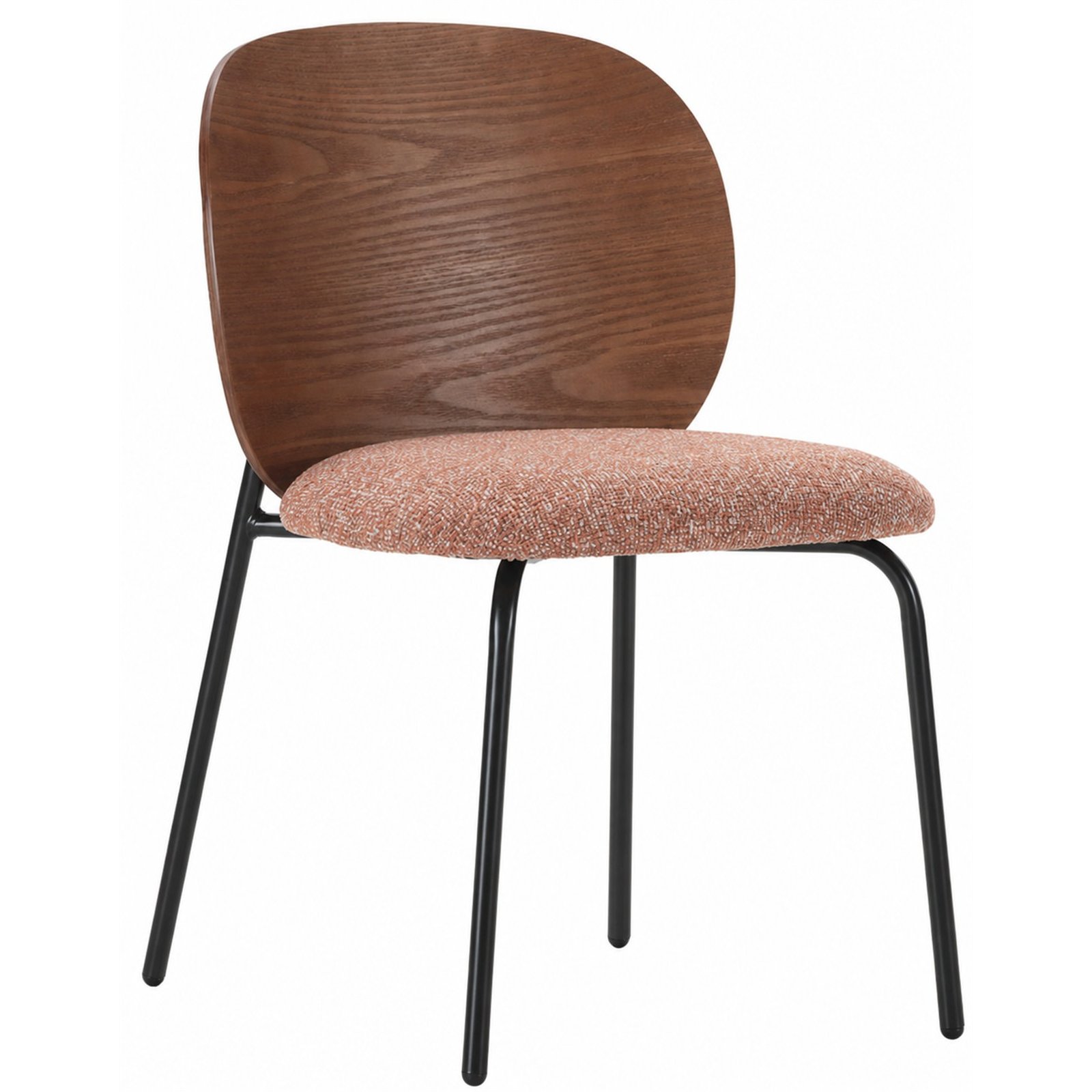 Chaise En Frêne Et Tissu Brique - Noyer, Noir Et Brique