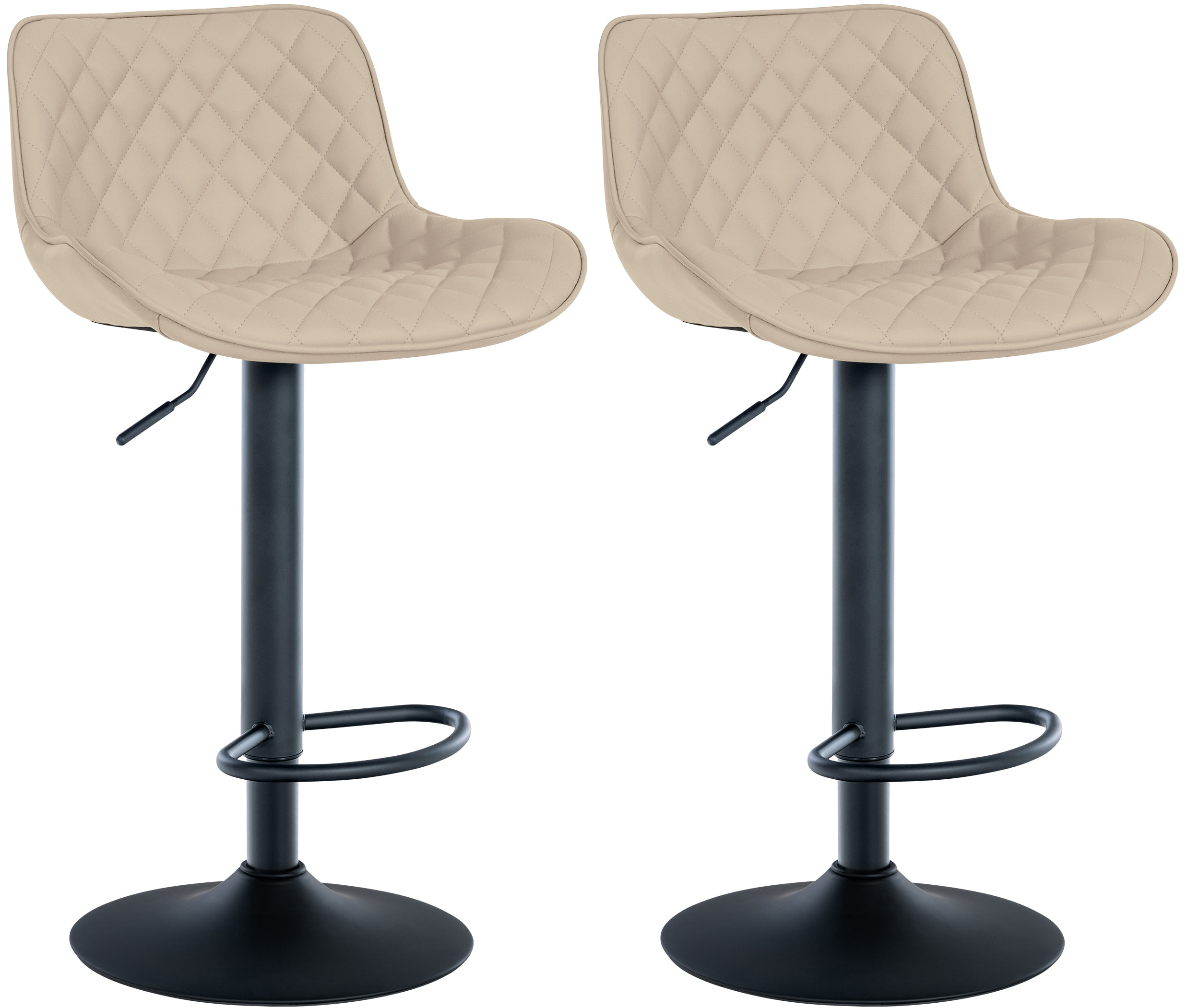 Lot De 2 Tabourets De Bar Minosa Simili Cuir Crème